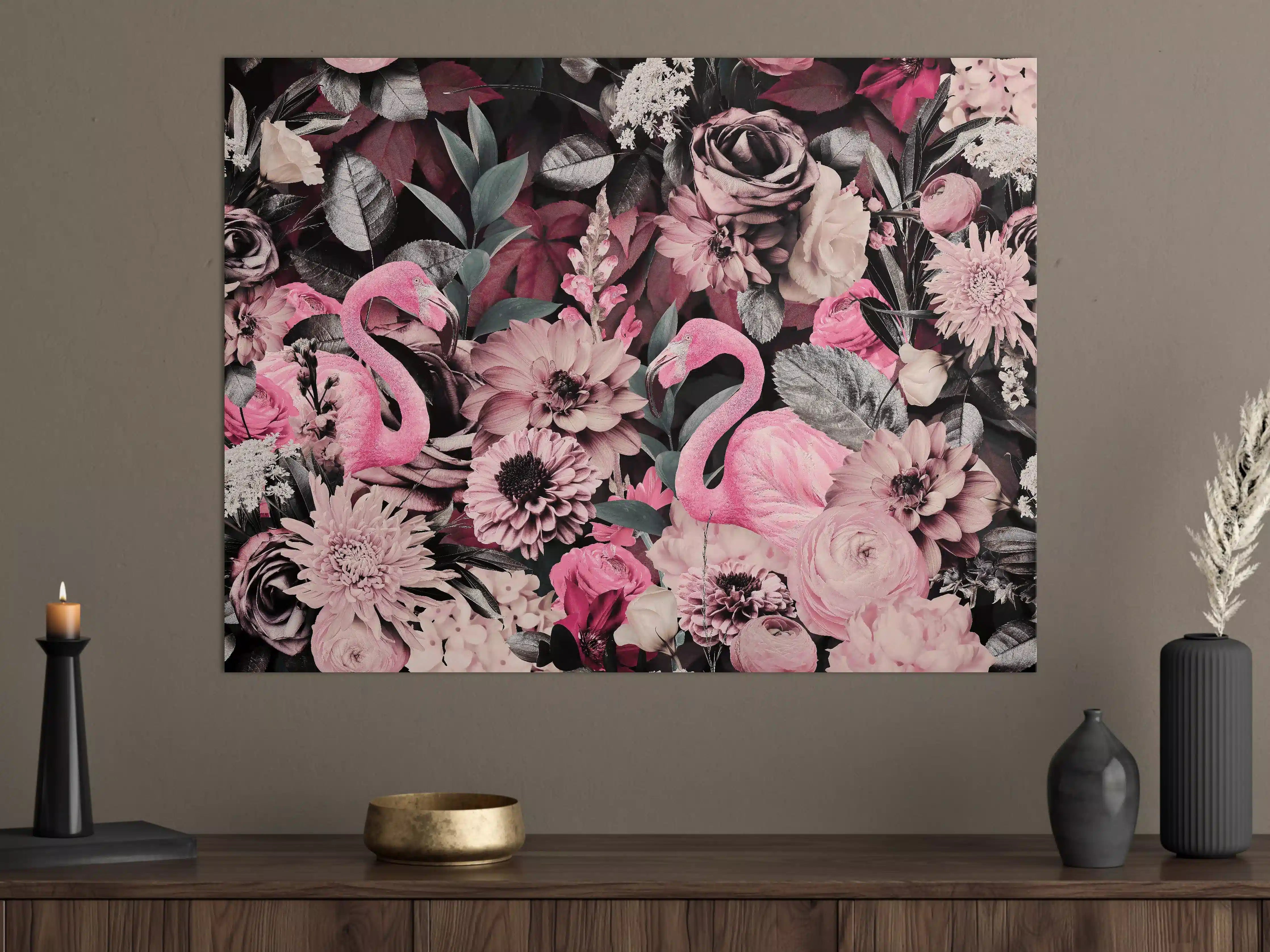 Große Wandbilder - Flamingo Garten - Floral