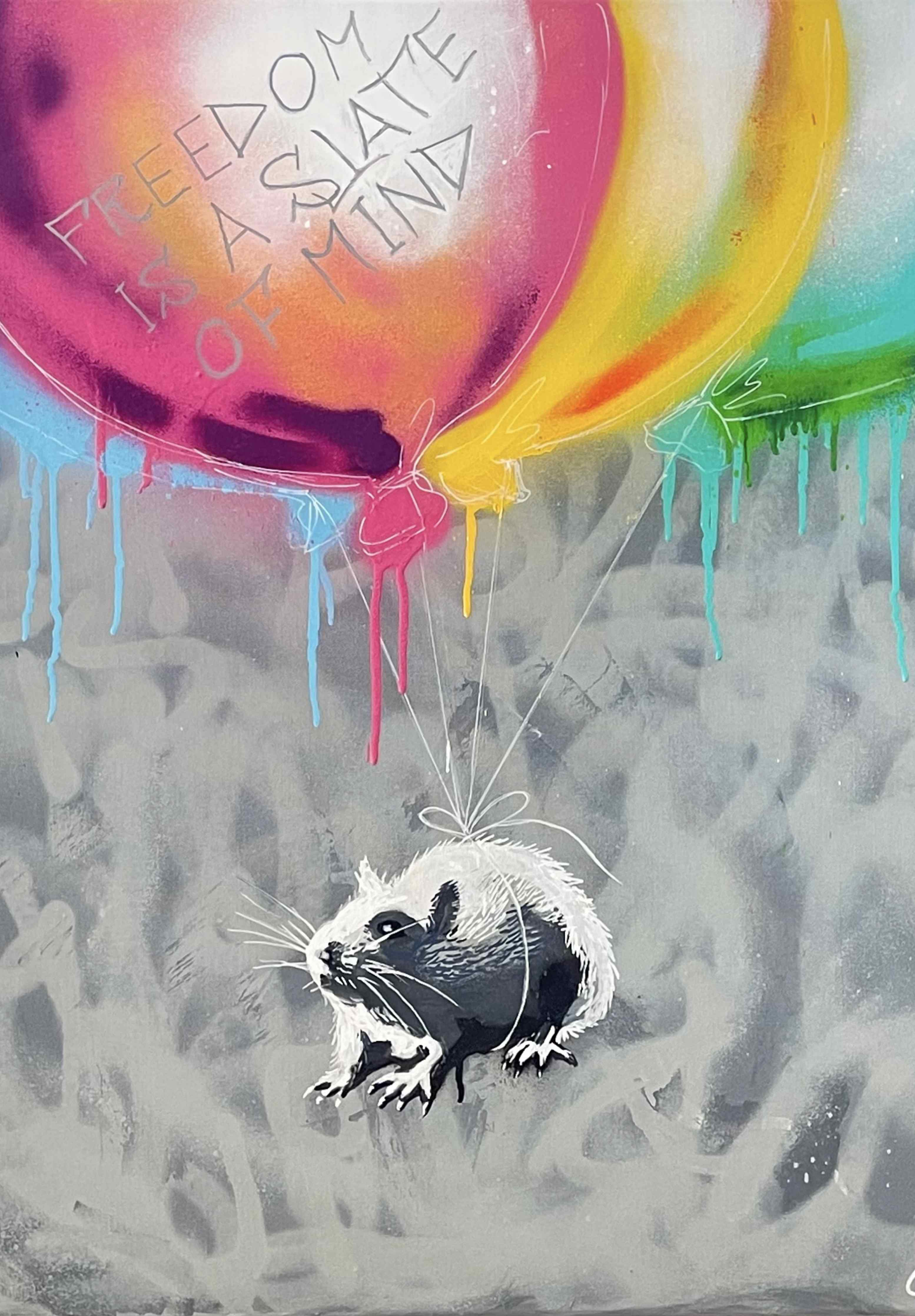 Große Wandbilder-Flohmarktballons mit Grauflächenschlange
