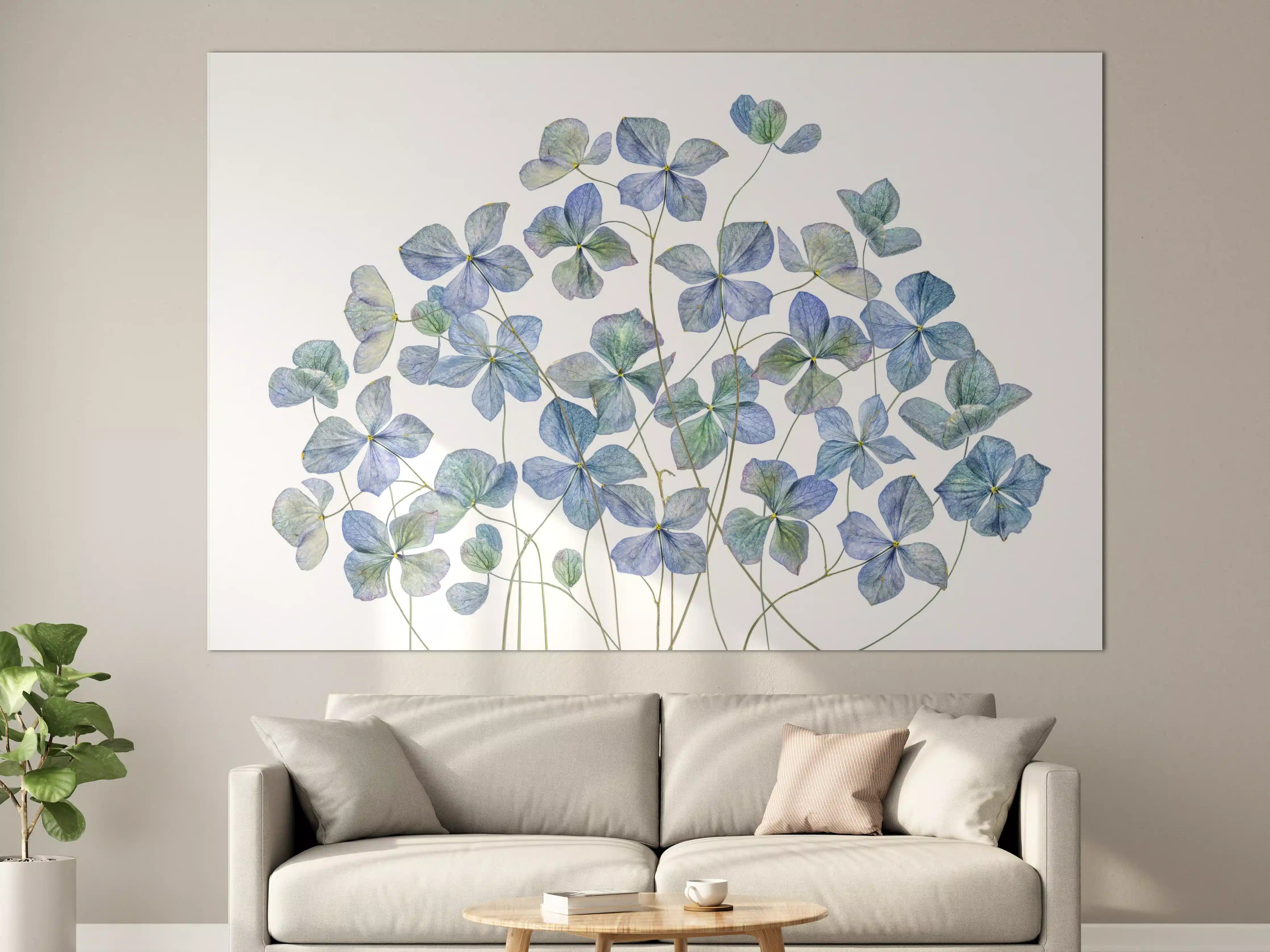 Große Wandbilder - Florale Darstellung - Blaue Blumen