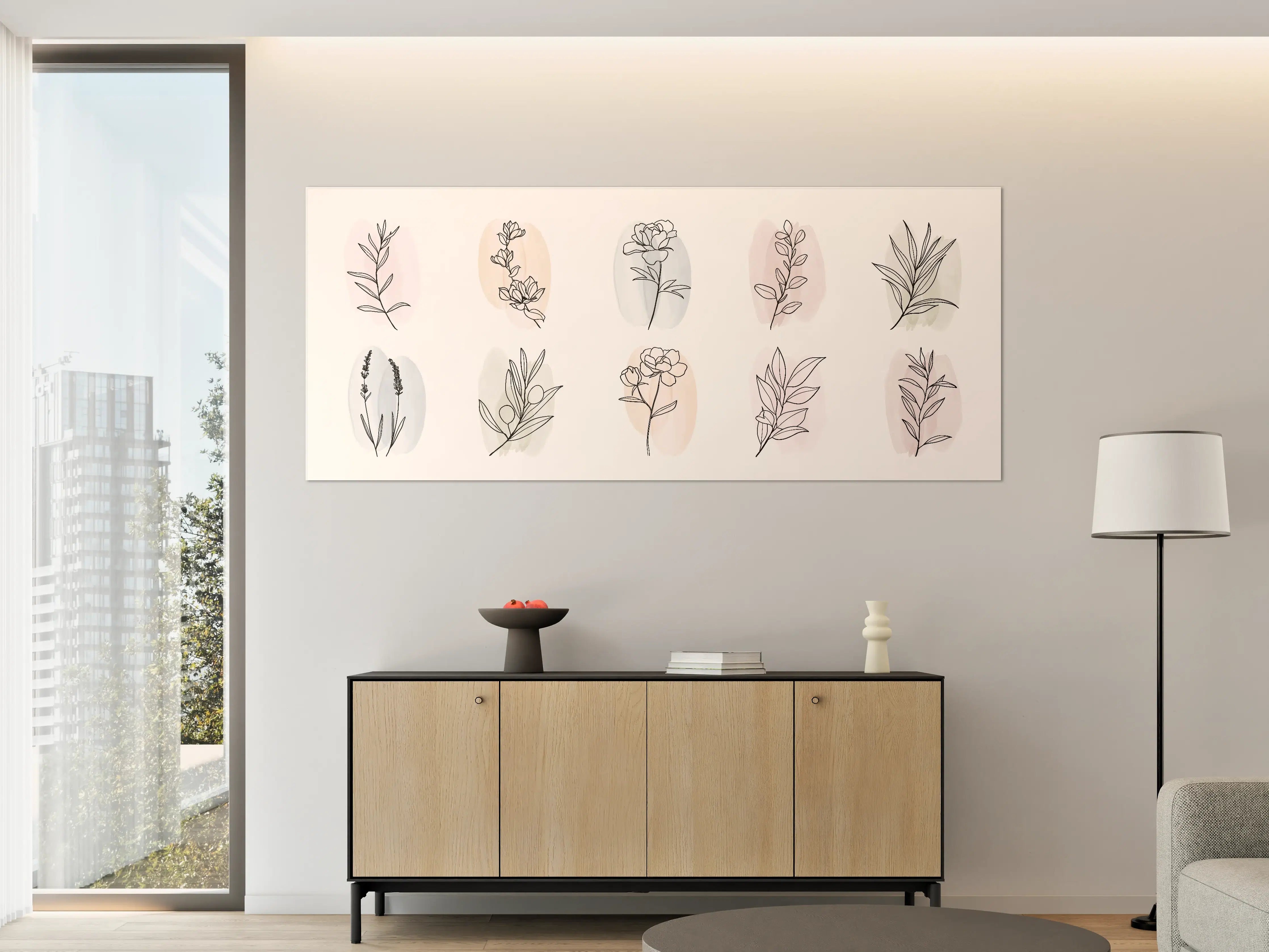 Große Wandbilder - Florale Lineart Zeichnung Kollektion