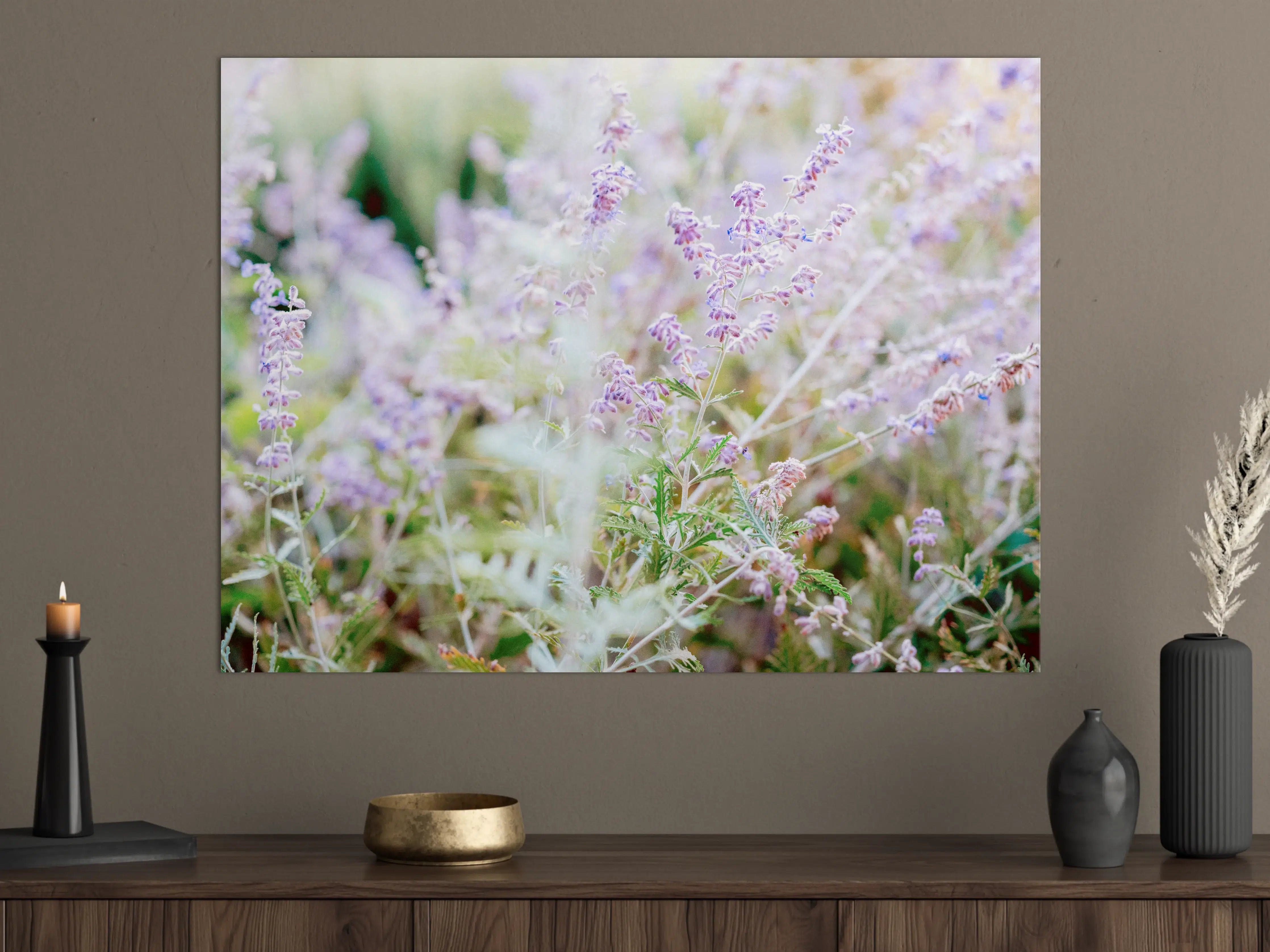 Große Wandbilder - Florale Wildblumenwiese in Pastelltönen