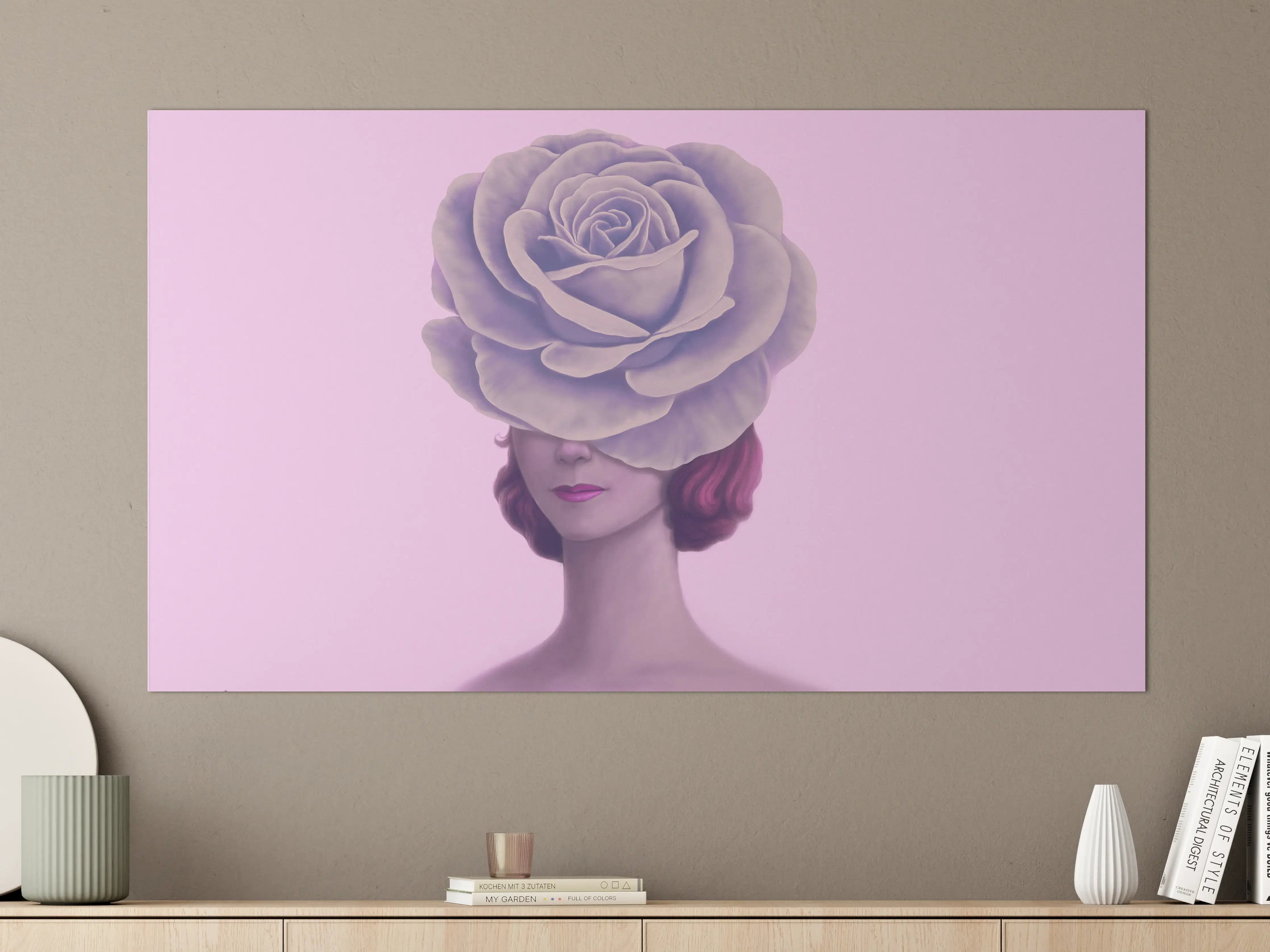 Große Wandbilder - Florales Portrait - 3D Darstellung