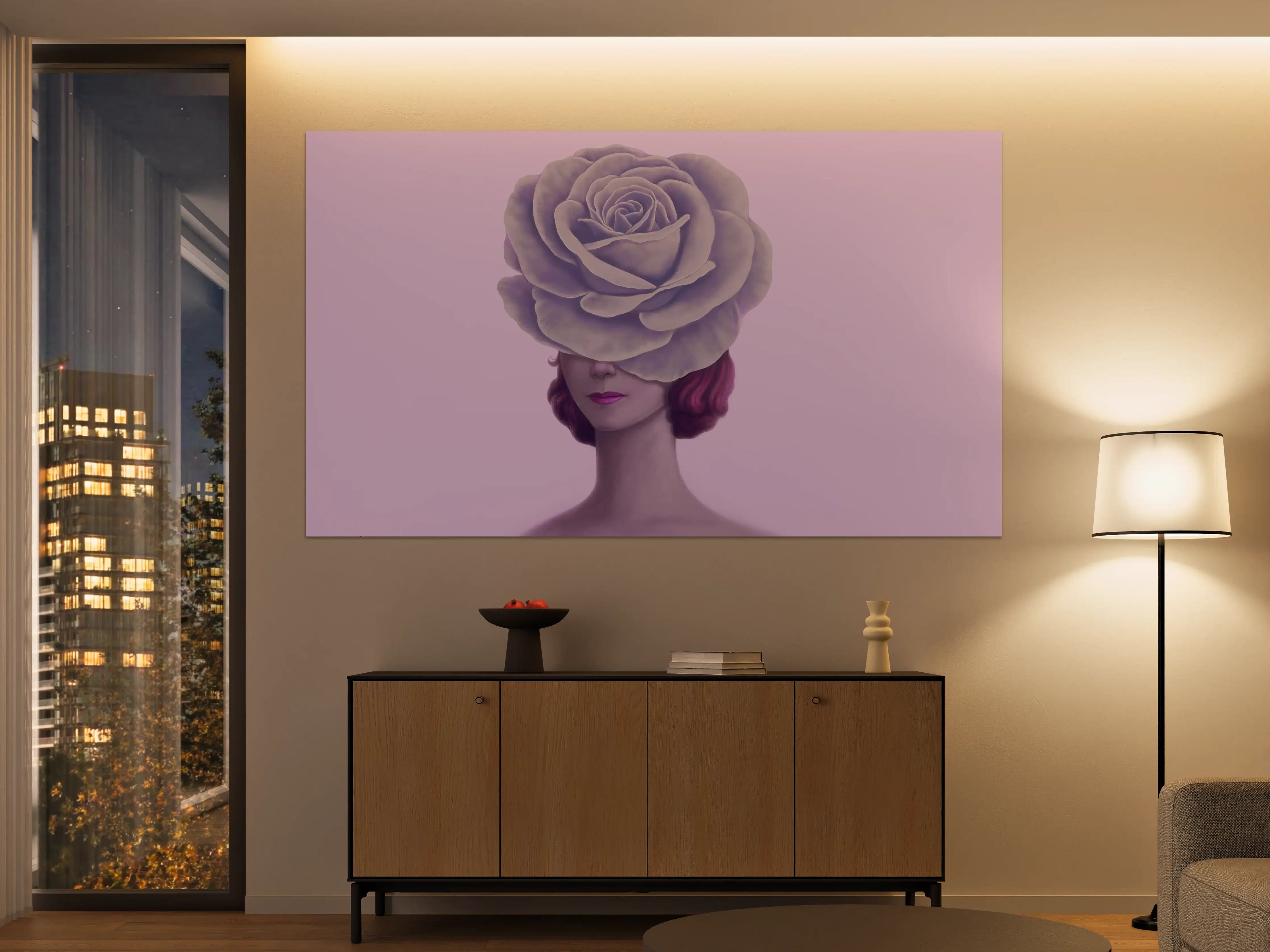 Große Wandbilder - Florales Portrait - 3D Darstellung