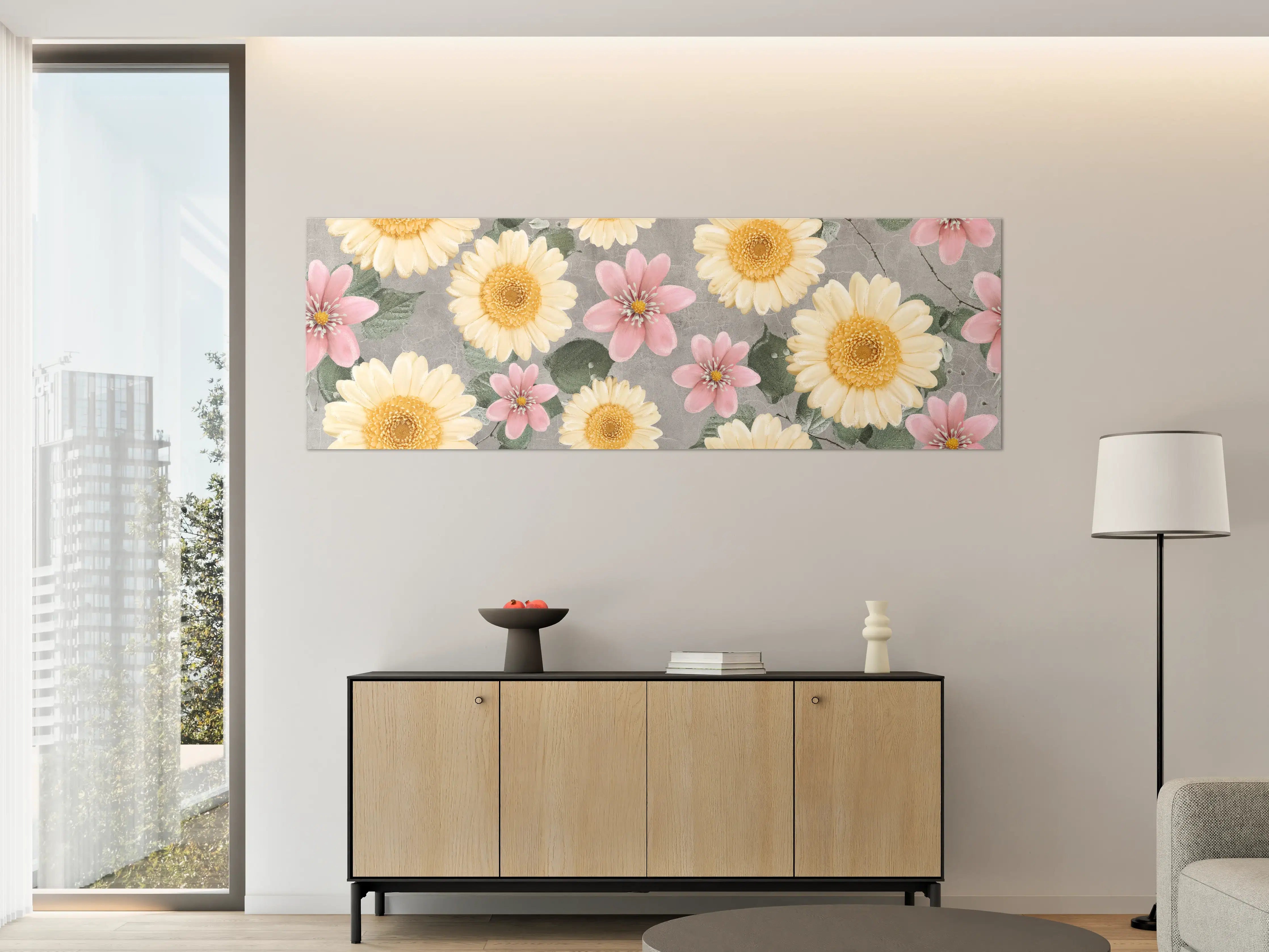 Große Wandbilder - Florales Wandmuster - Zeichnung