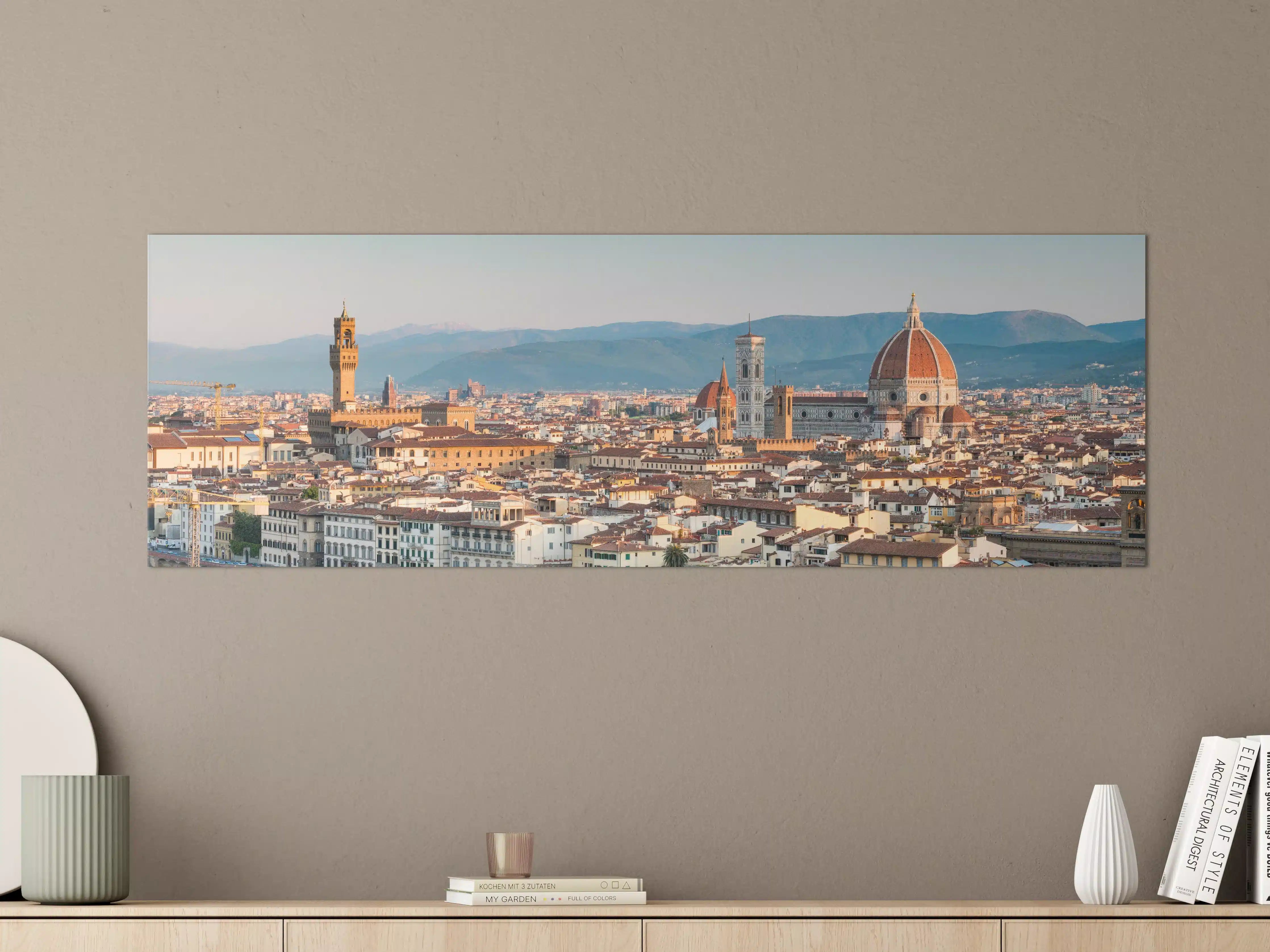 Große Wandbilder - Florenz Skyline Blau-Beige