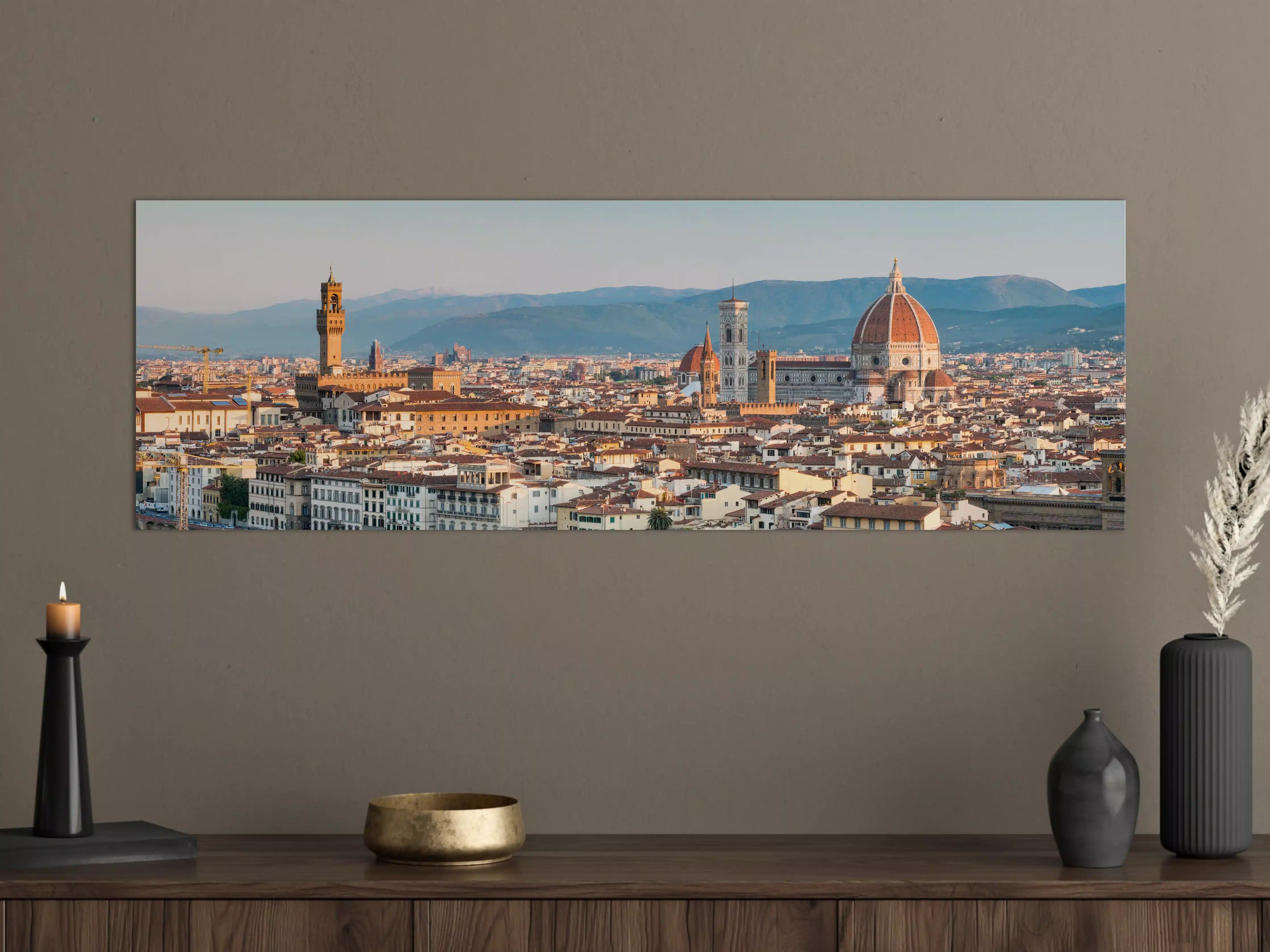 Große Wandbilder - Florenz Skyline Blau-Beige