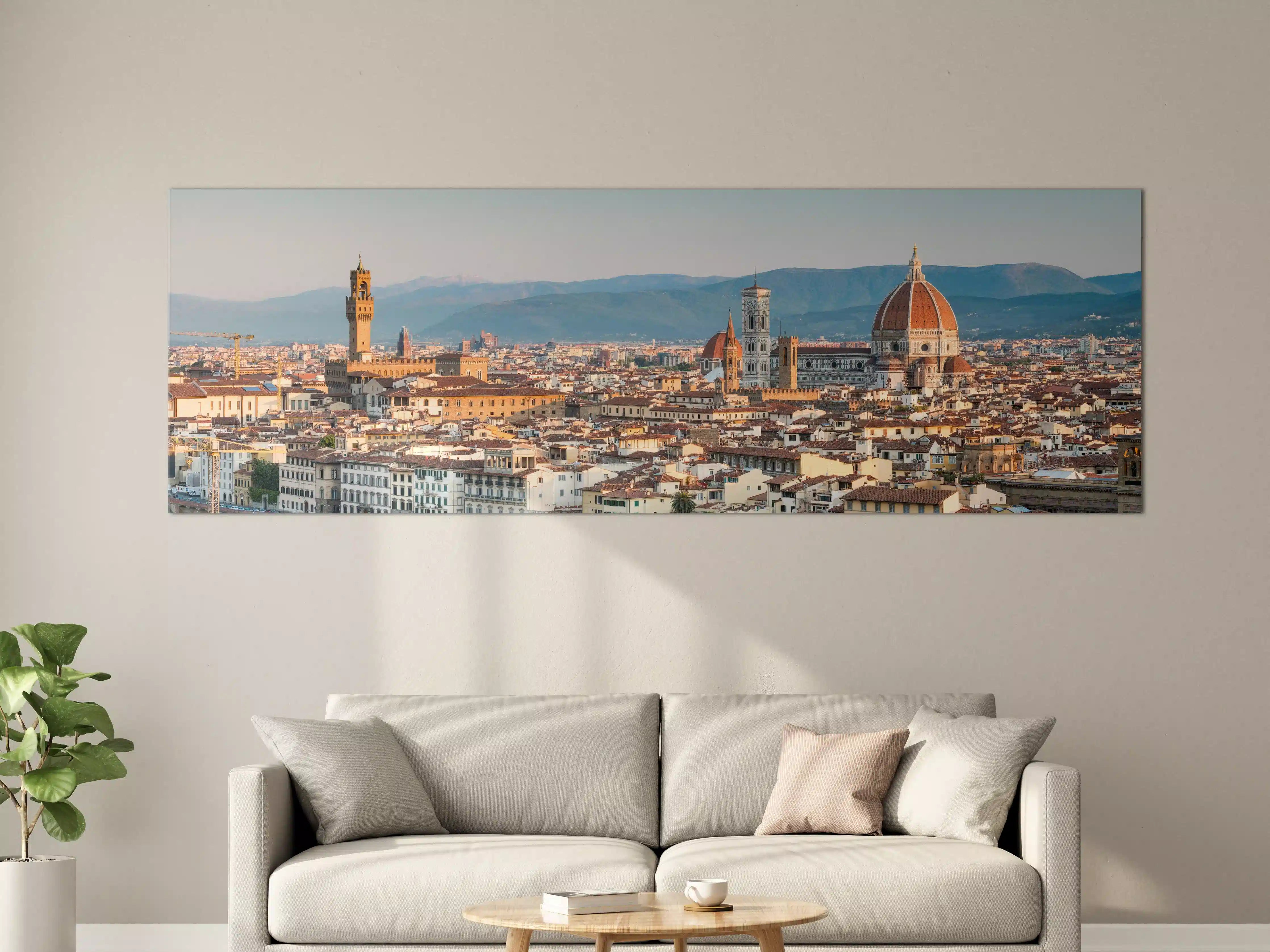 Große Wandbilder - Florenz Skyline Blau-Beige
