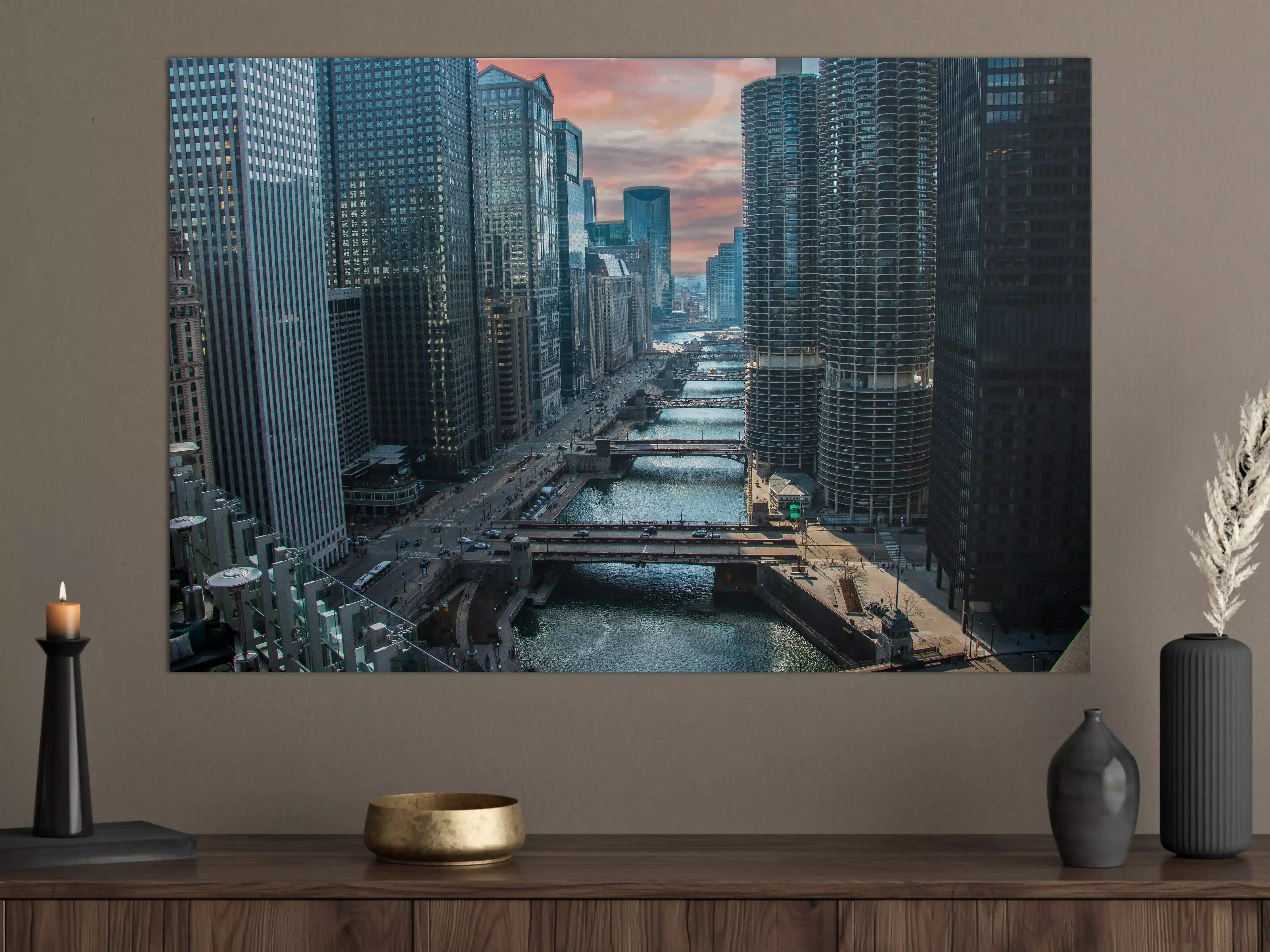Große Wandbilder - Fluss in Chicago Innenstadt