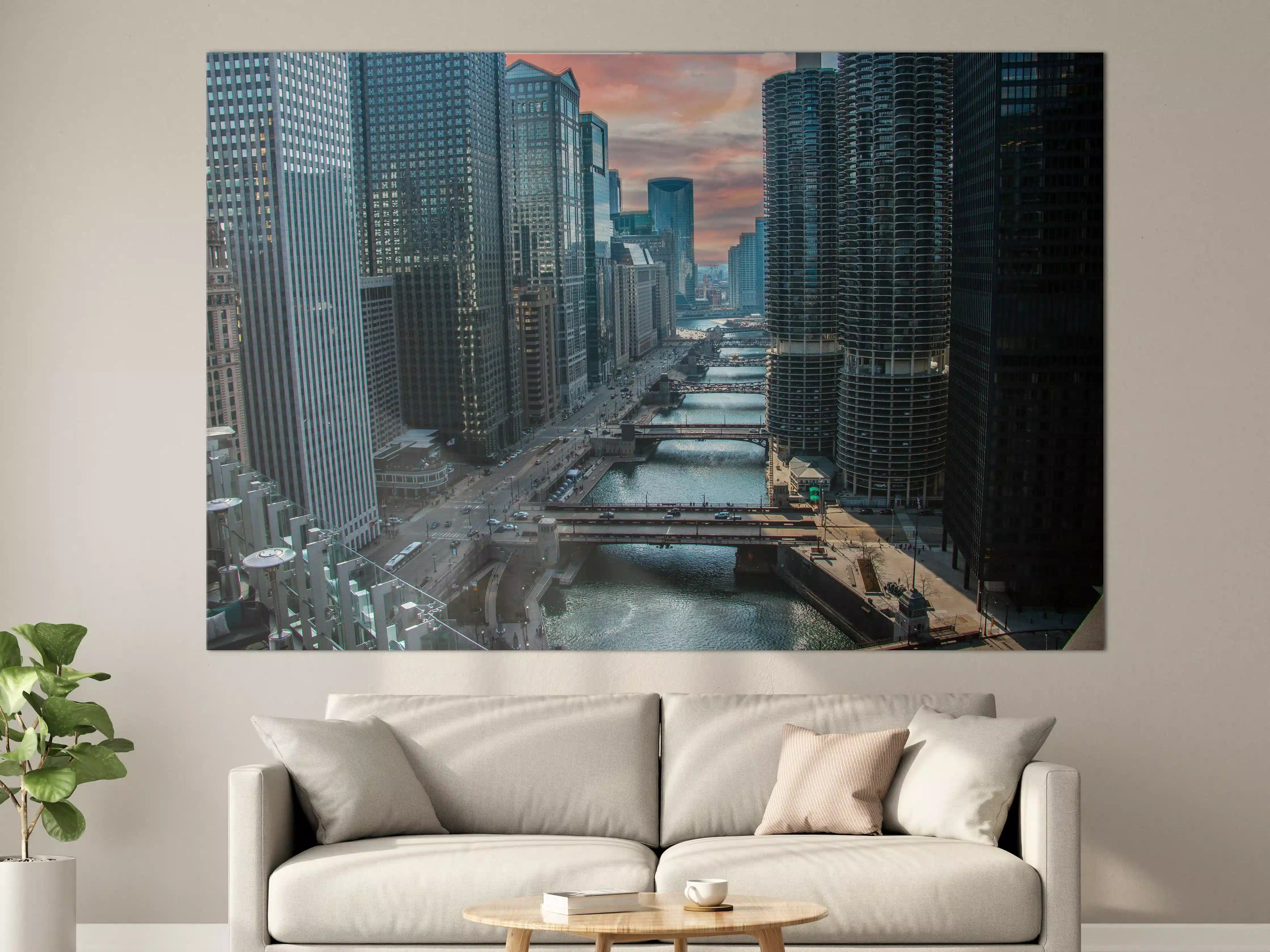Große Wandbilder - Fluss in Chicago Innenstadt
