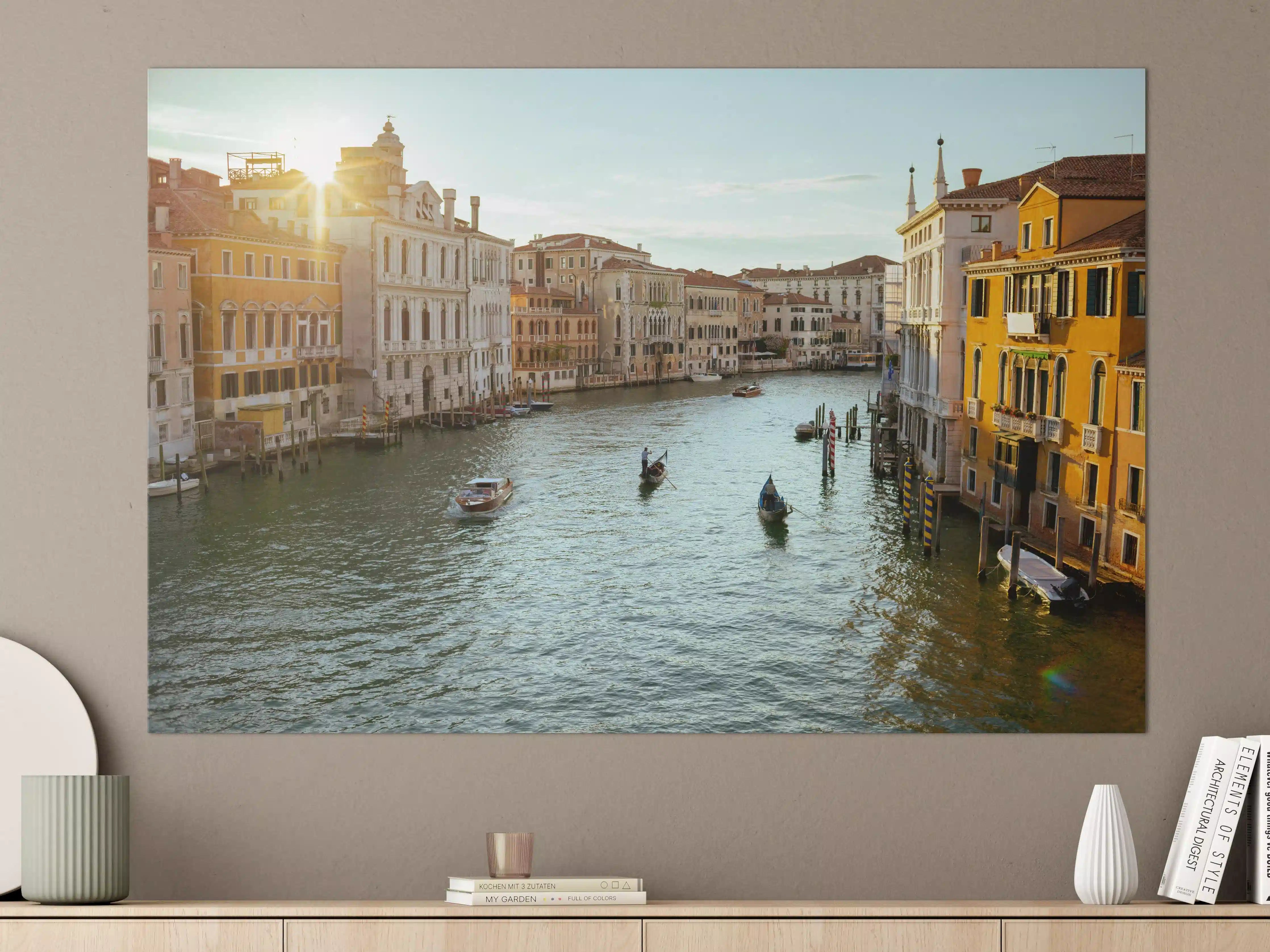 Große Wandbilder - Flusslandschaft mit Gondel - Venedig