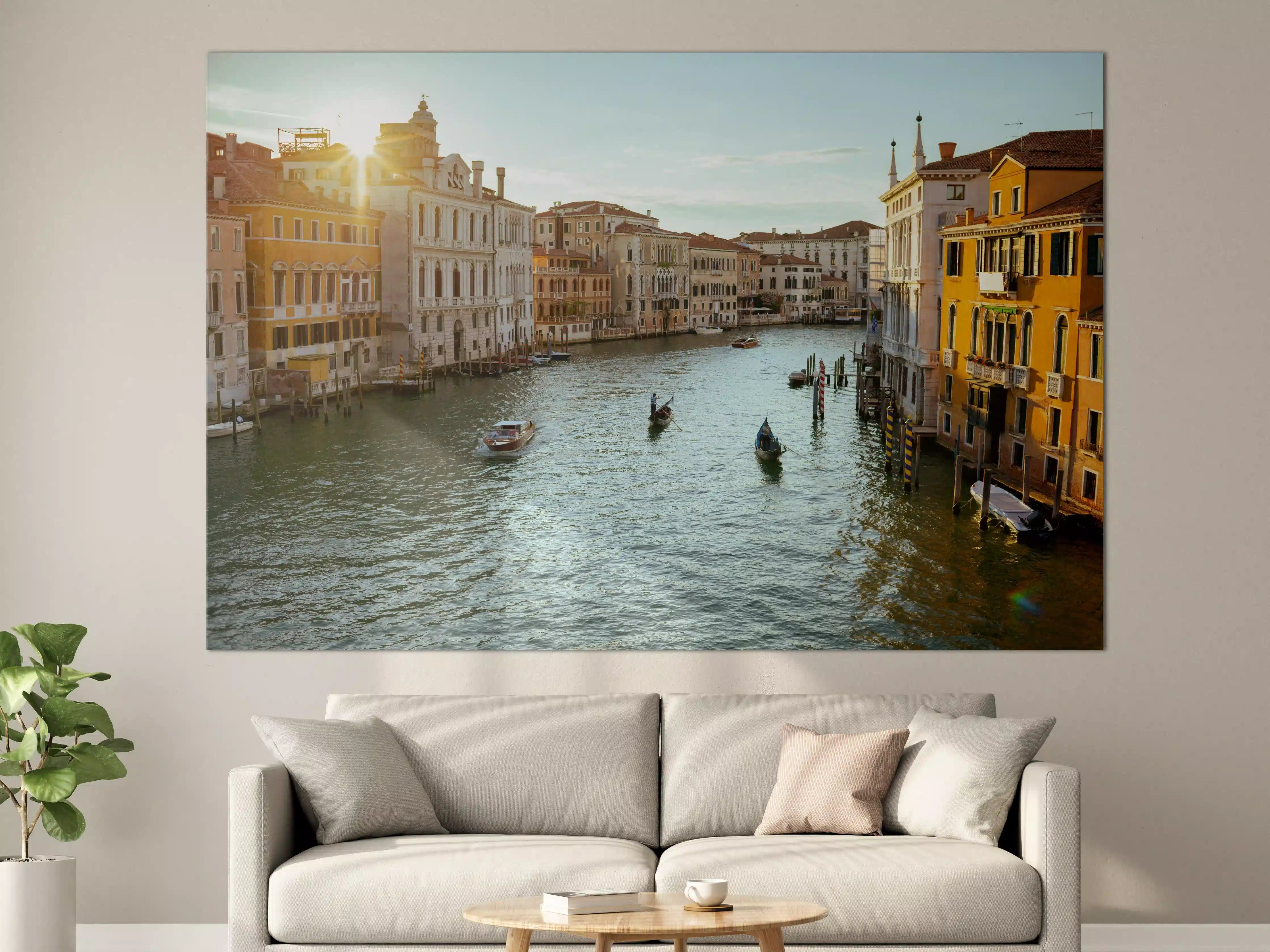 Große Wandbilder - Flusslandschaft mit Gondel - Venedig