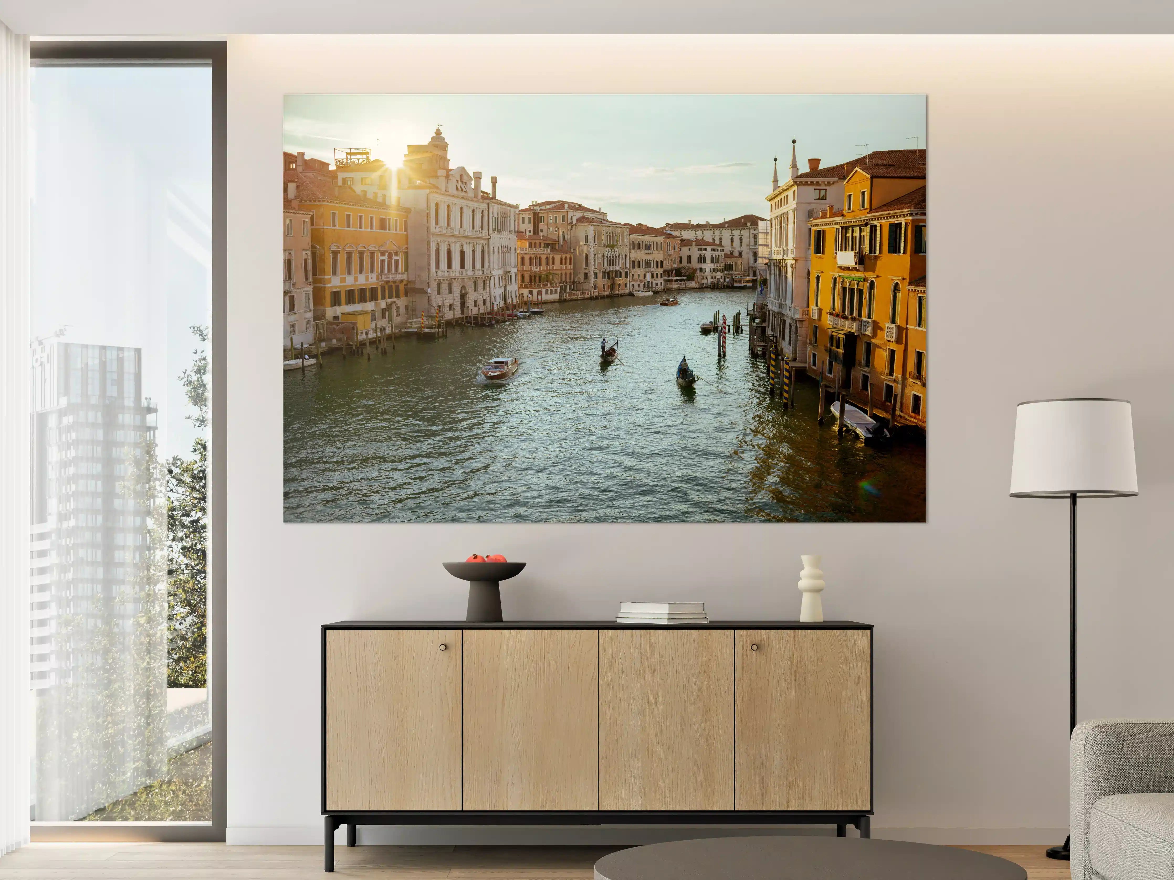 Große Wandbilder - Flusslandschaft mit Gondel - Venedig