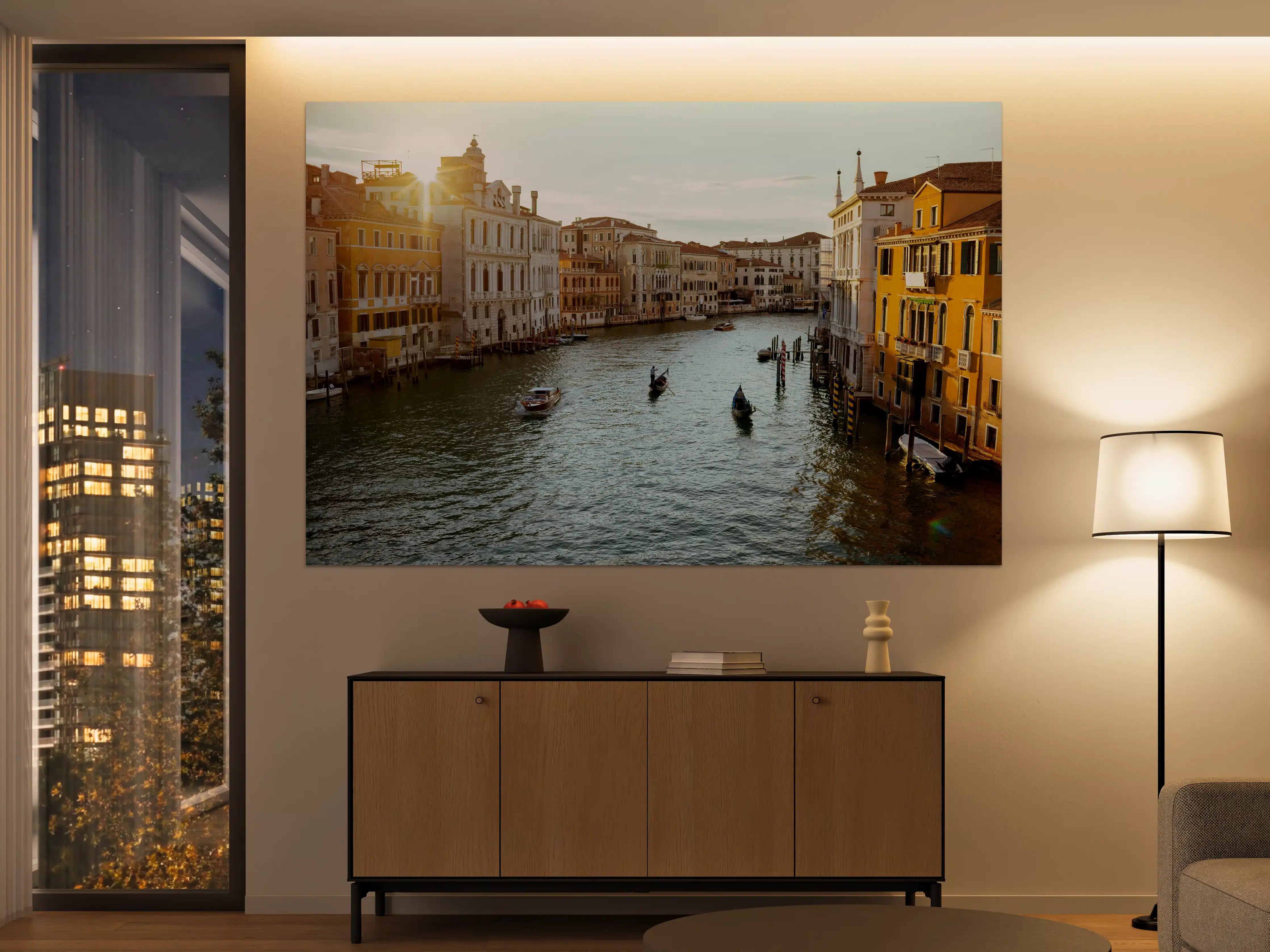 Große Wandbilder - Flusslandschaft mit Gondel - Venedig