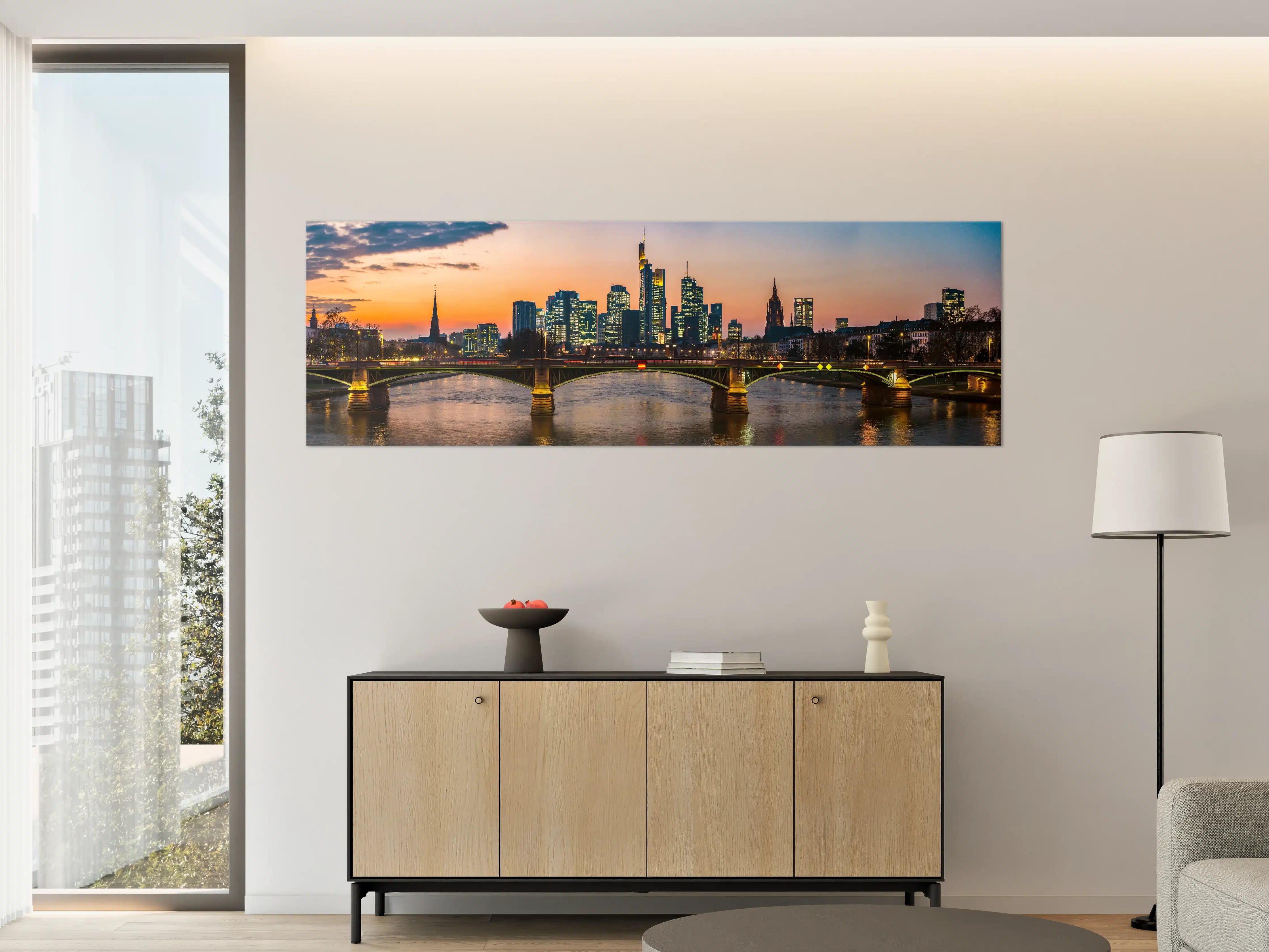 Große Wandbilder - Frankfurt Skyline Sonnenuntergang