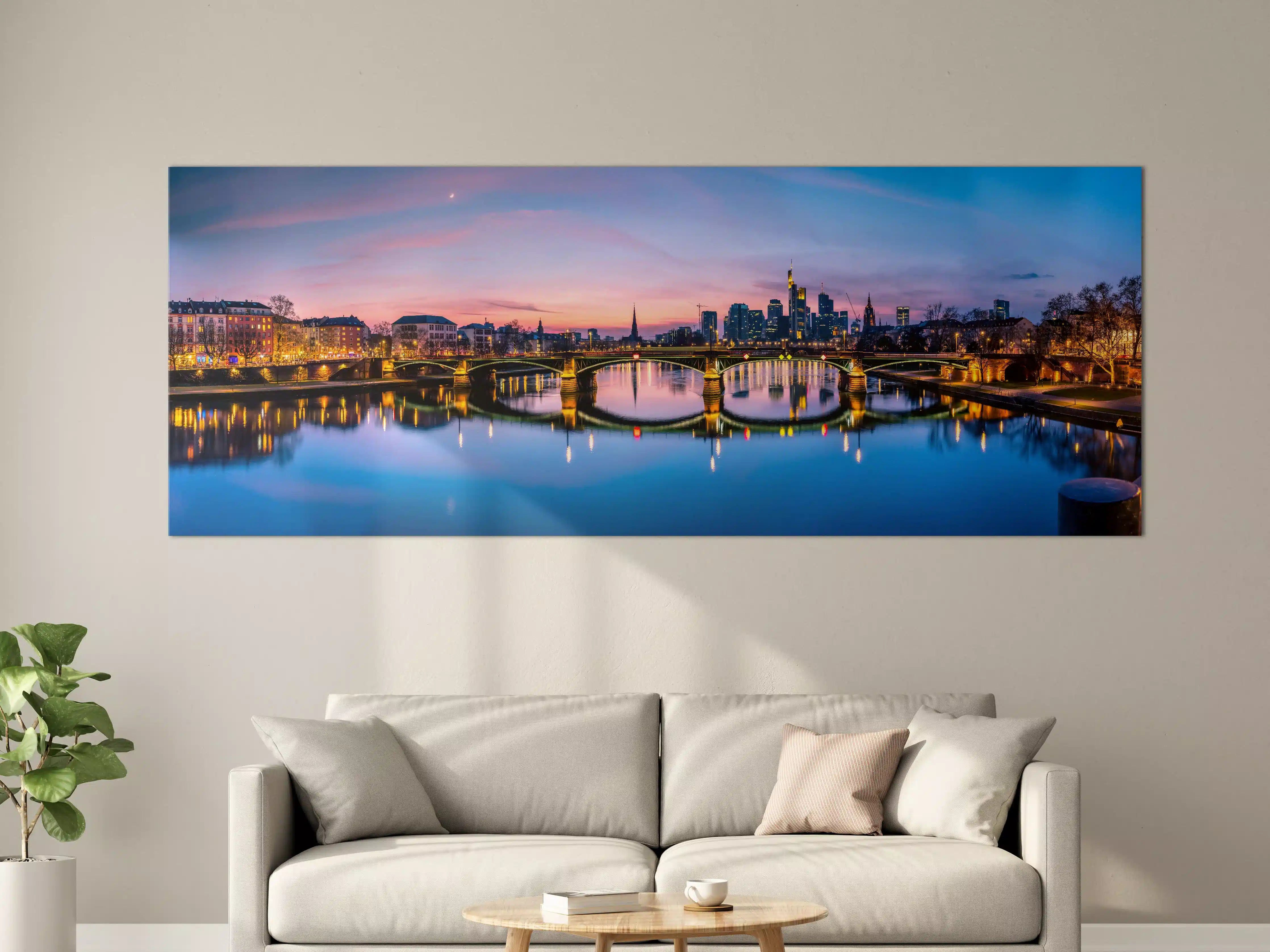 Große Wandbilder - Frankfurt Skyline Wasserspiegelung