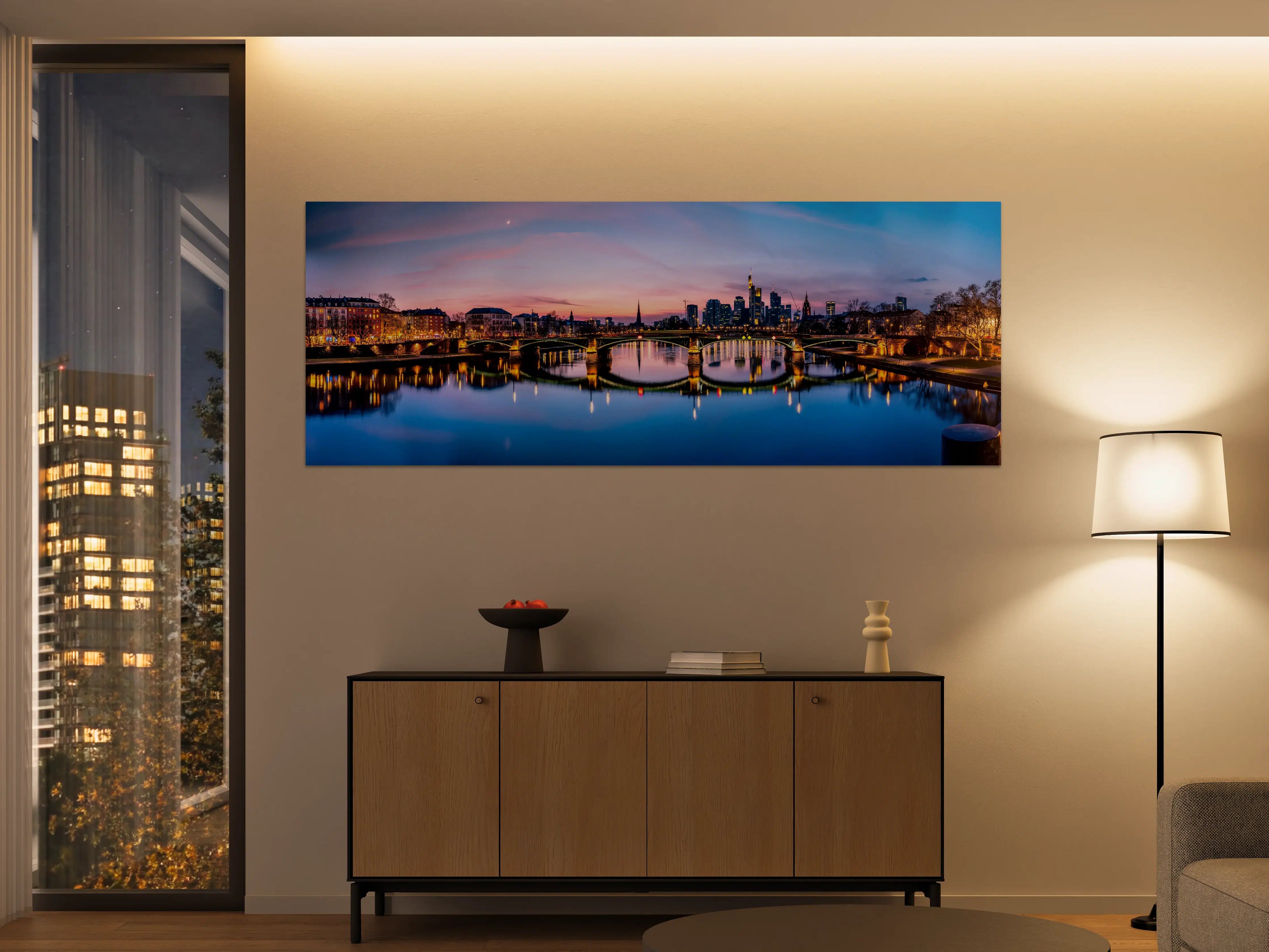 Große Wandbilder - Frankfurt Skyline Wasserspiegelung