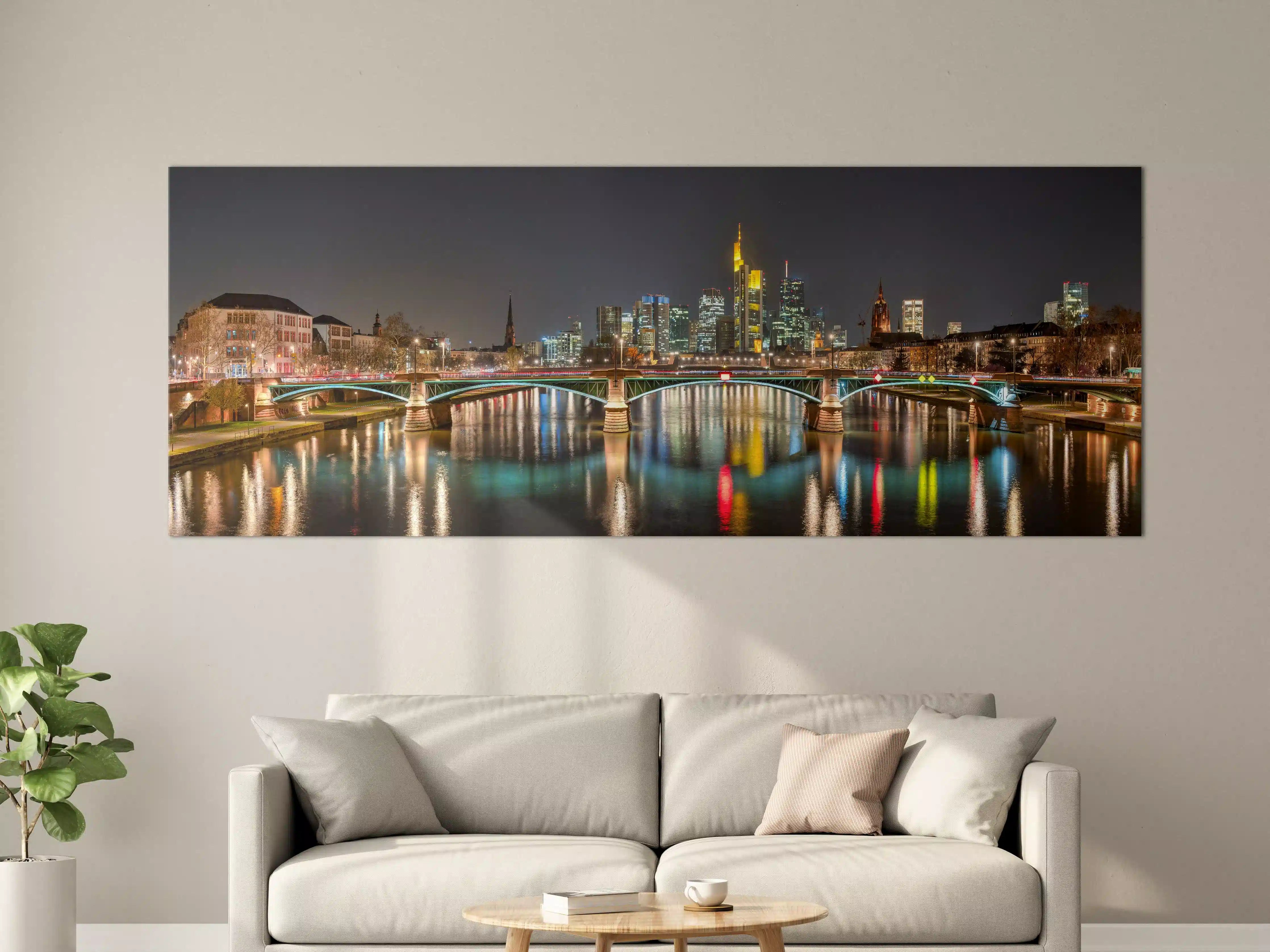 Große Wandbilder - Frankfurt Skyline bei Nacht