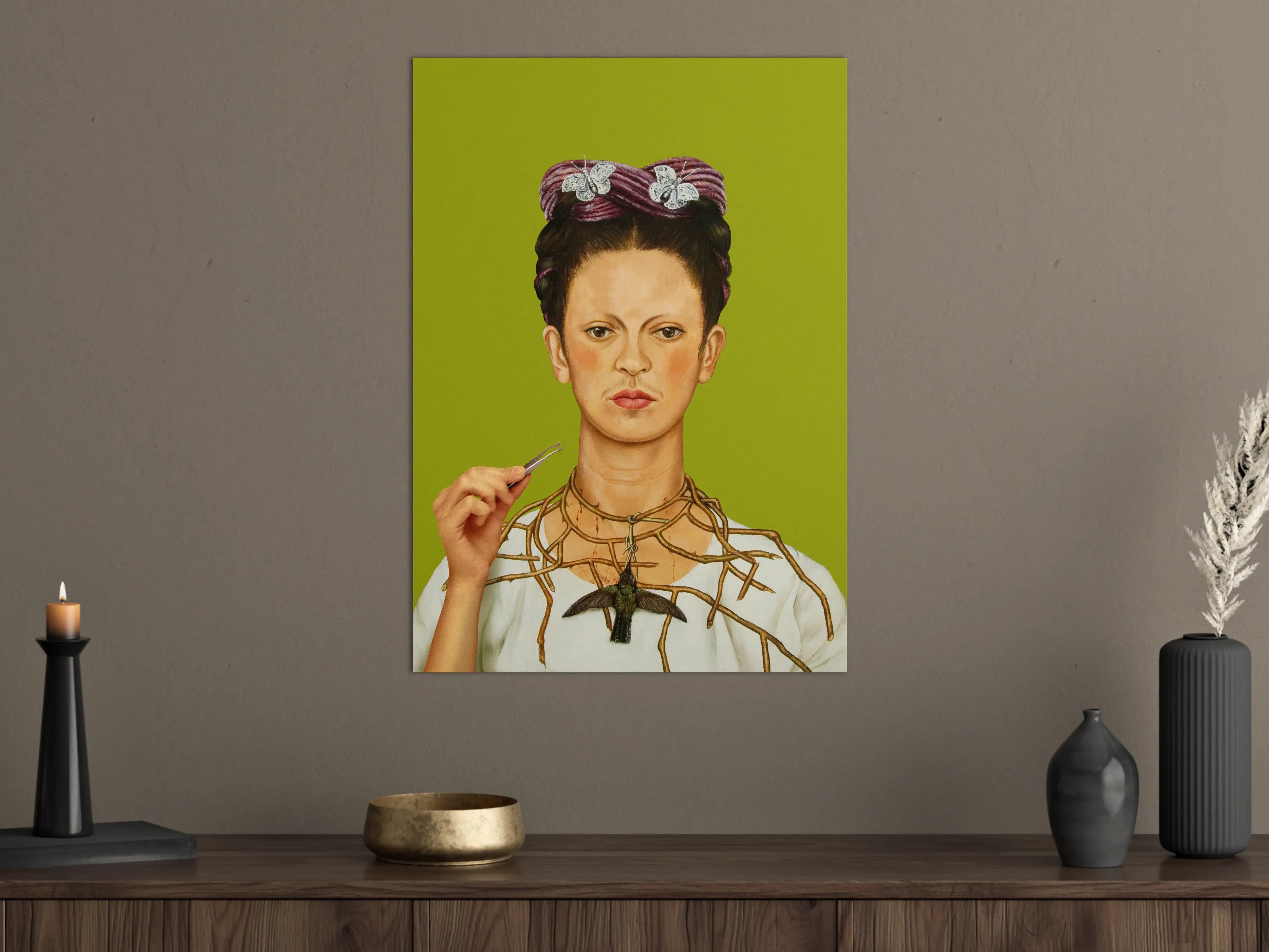 Große Wandbilder - Frau mit kunstvoller Haarfrisur und Natur-Accessoires