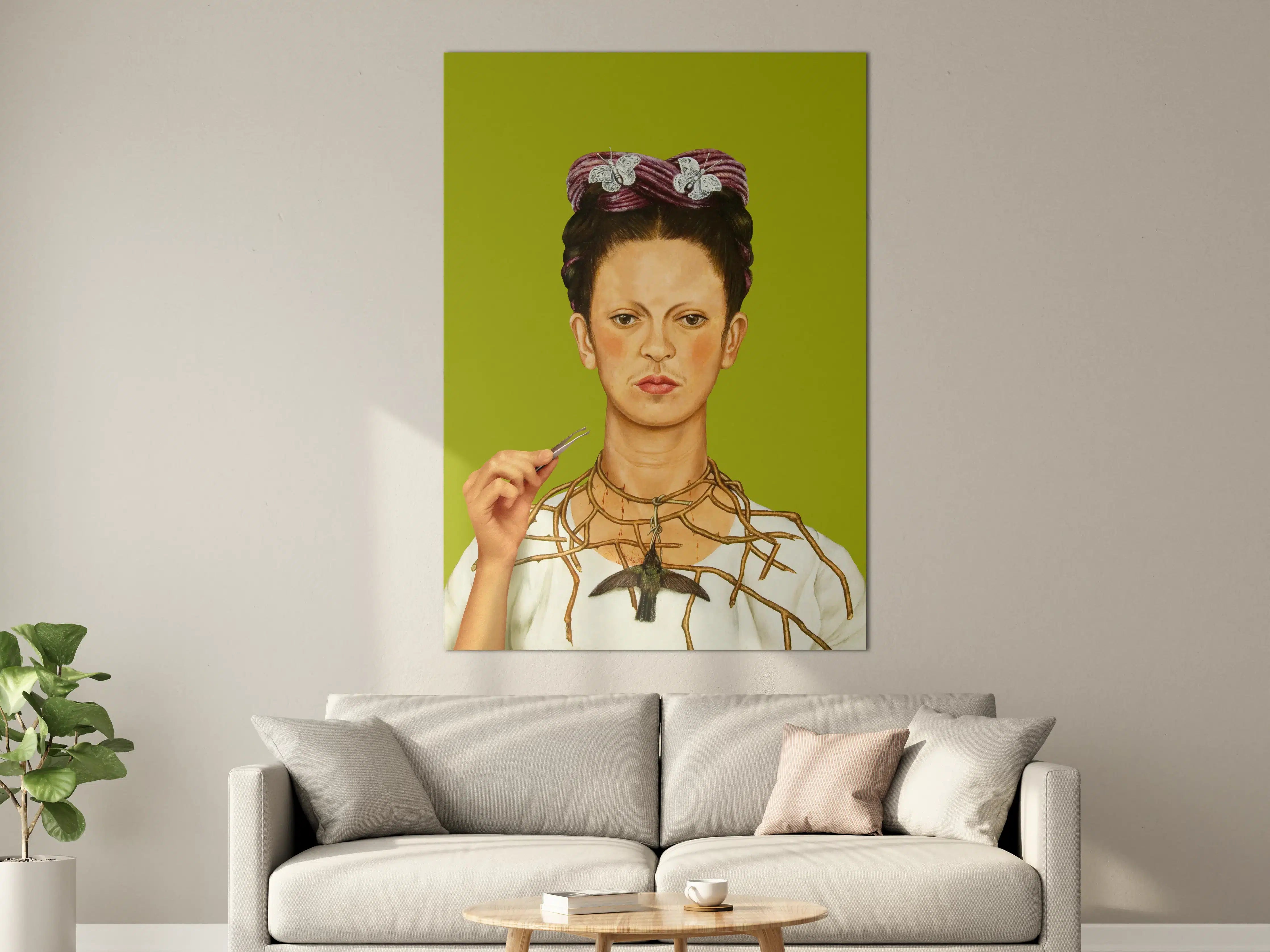 Große Wandbilder - Frau mit kunstvoller Haarfrisur und Natur-Accessoires