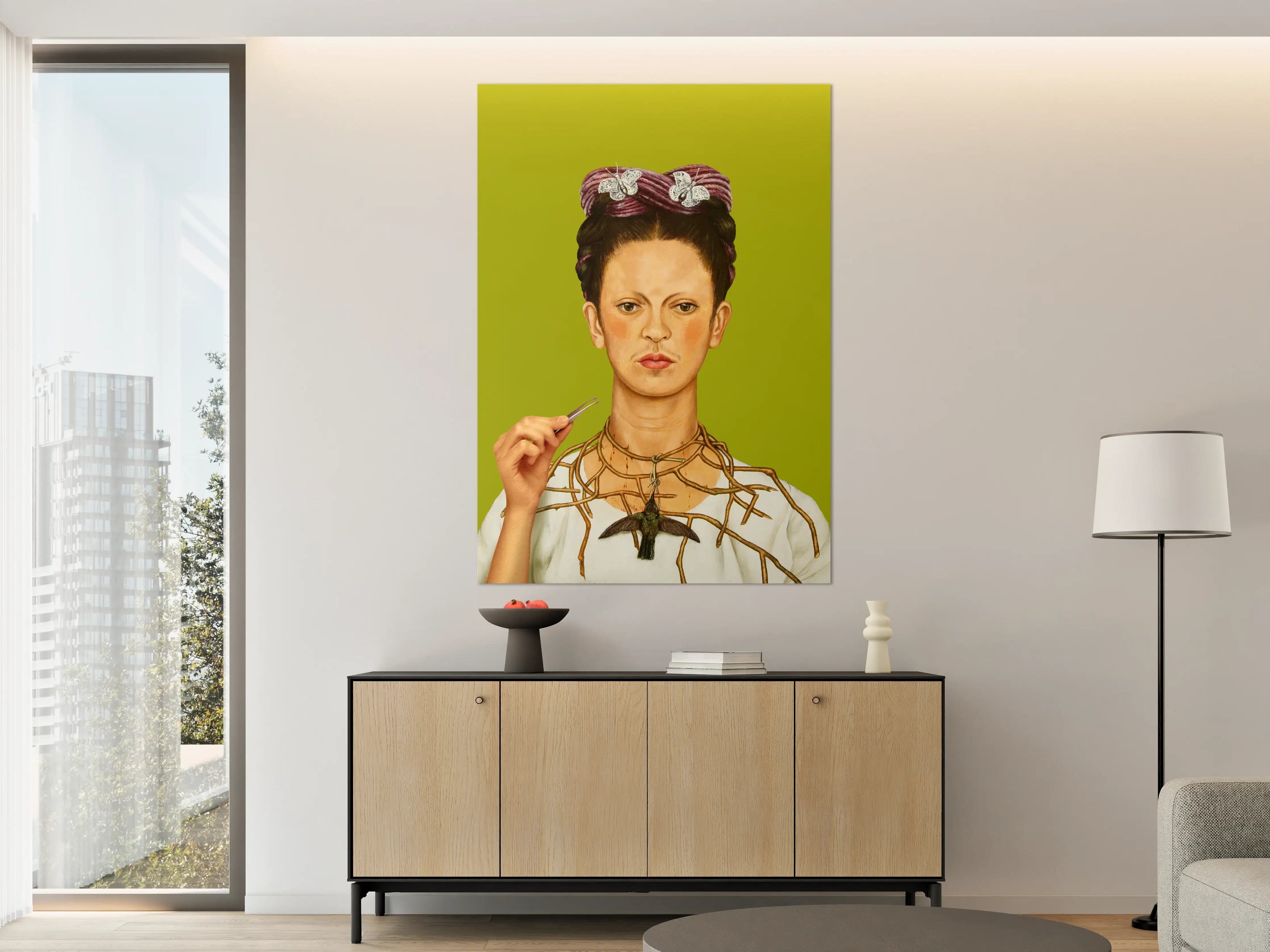 Große Wandbilder - Frau mit kunstvoller Haarfrisur und Natur-Accessoires