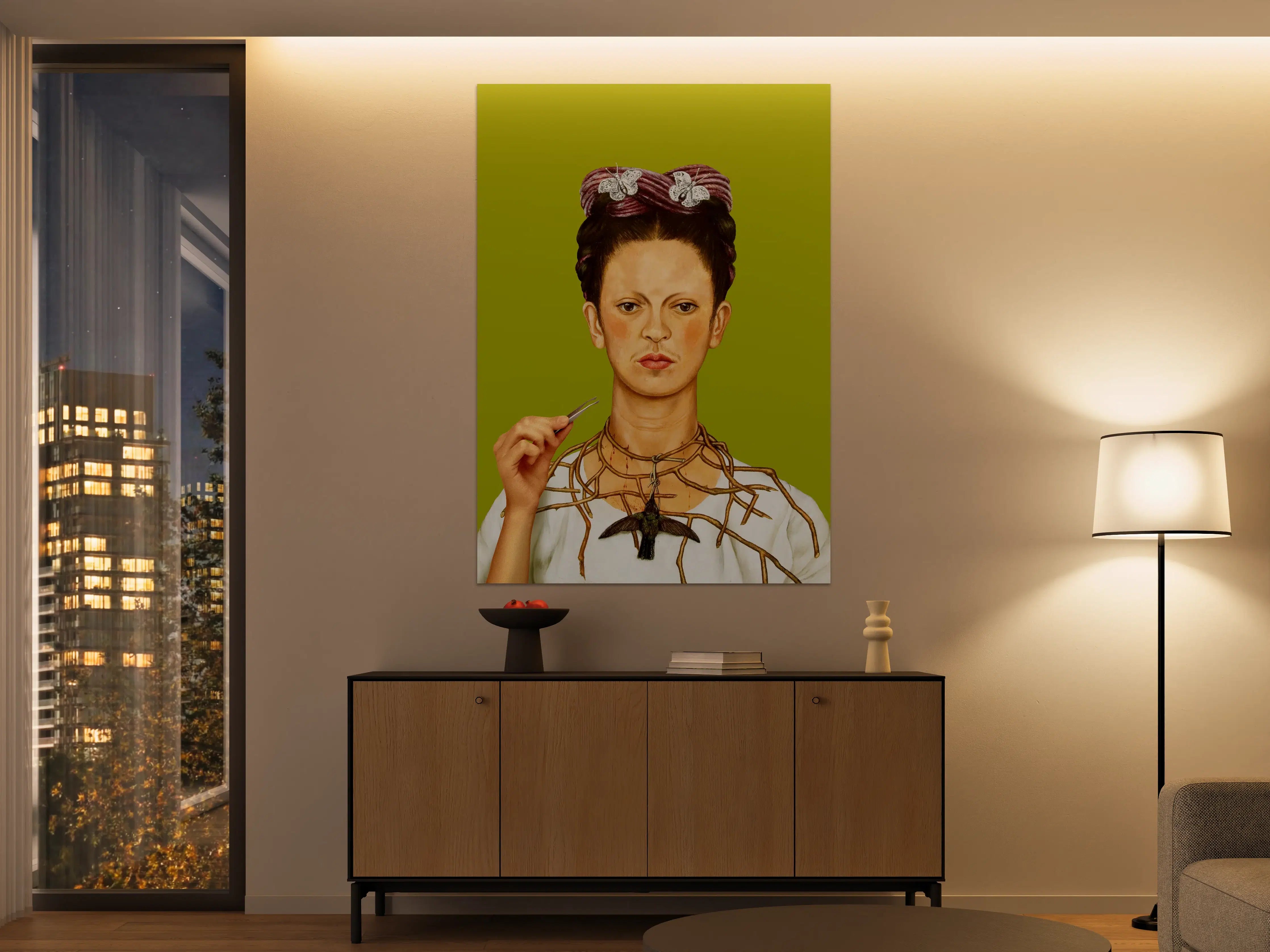 Große Wandbilder - Frau mit kunstvoller Haarfrisur und Natur-Accessoires