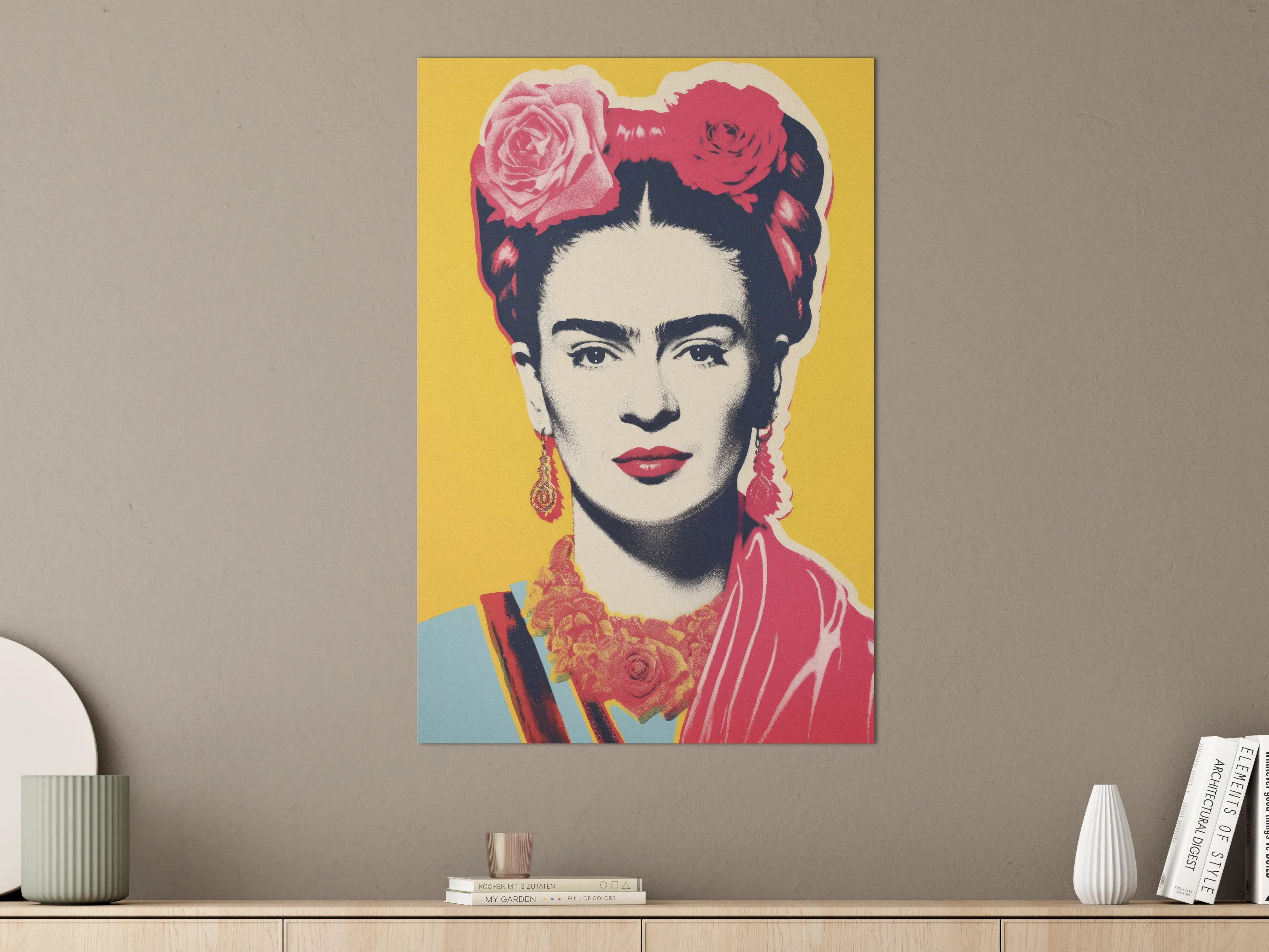 Große Wandbilder - Frida Kahlo Essenz in lebendigen Farben