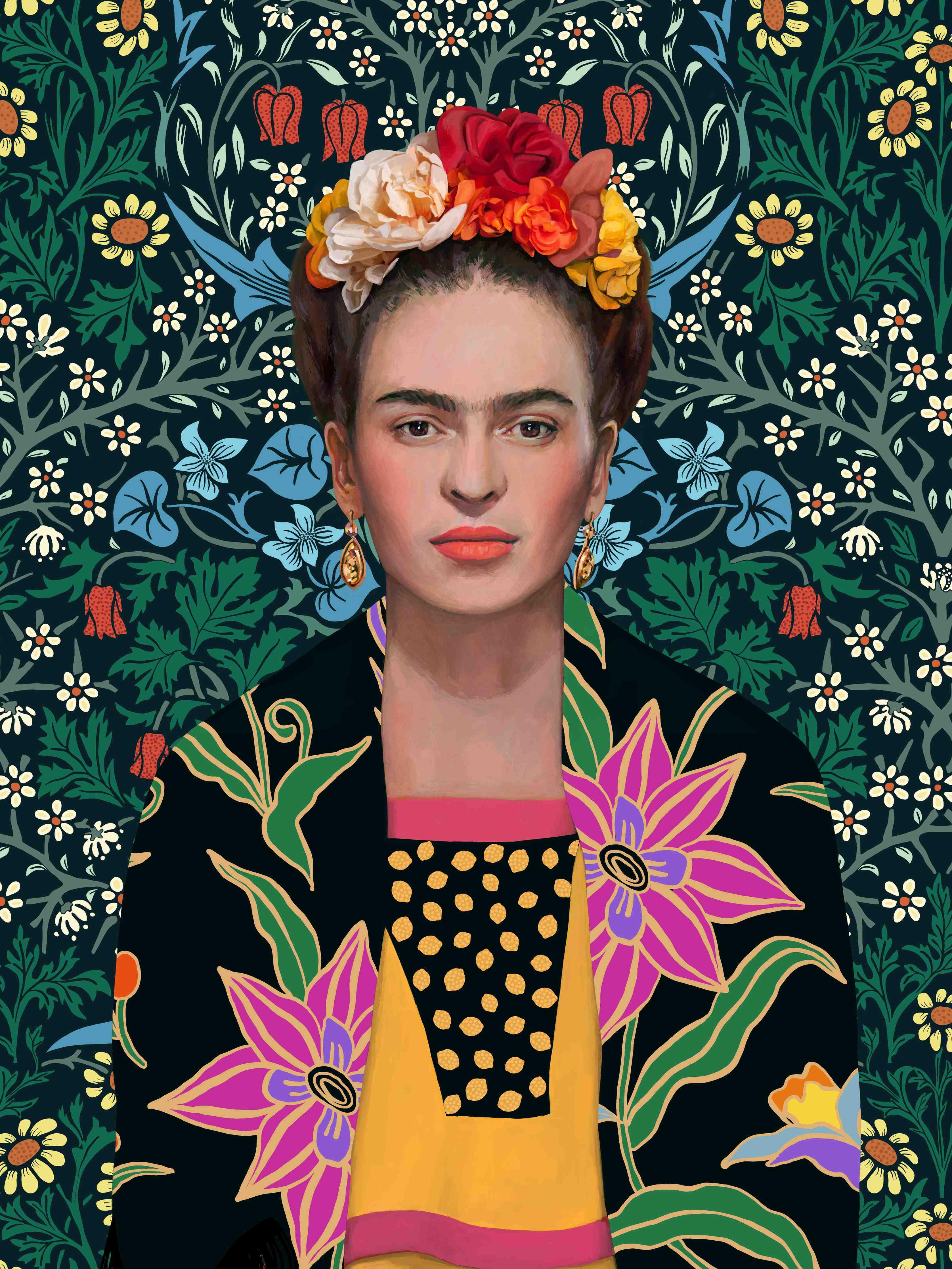 Große Wandbilder-Frida Kahlo inspirierte Porträtkunst