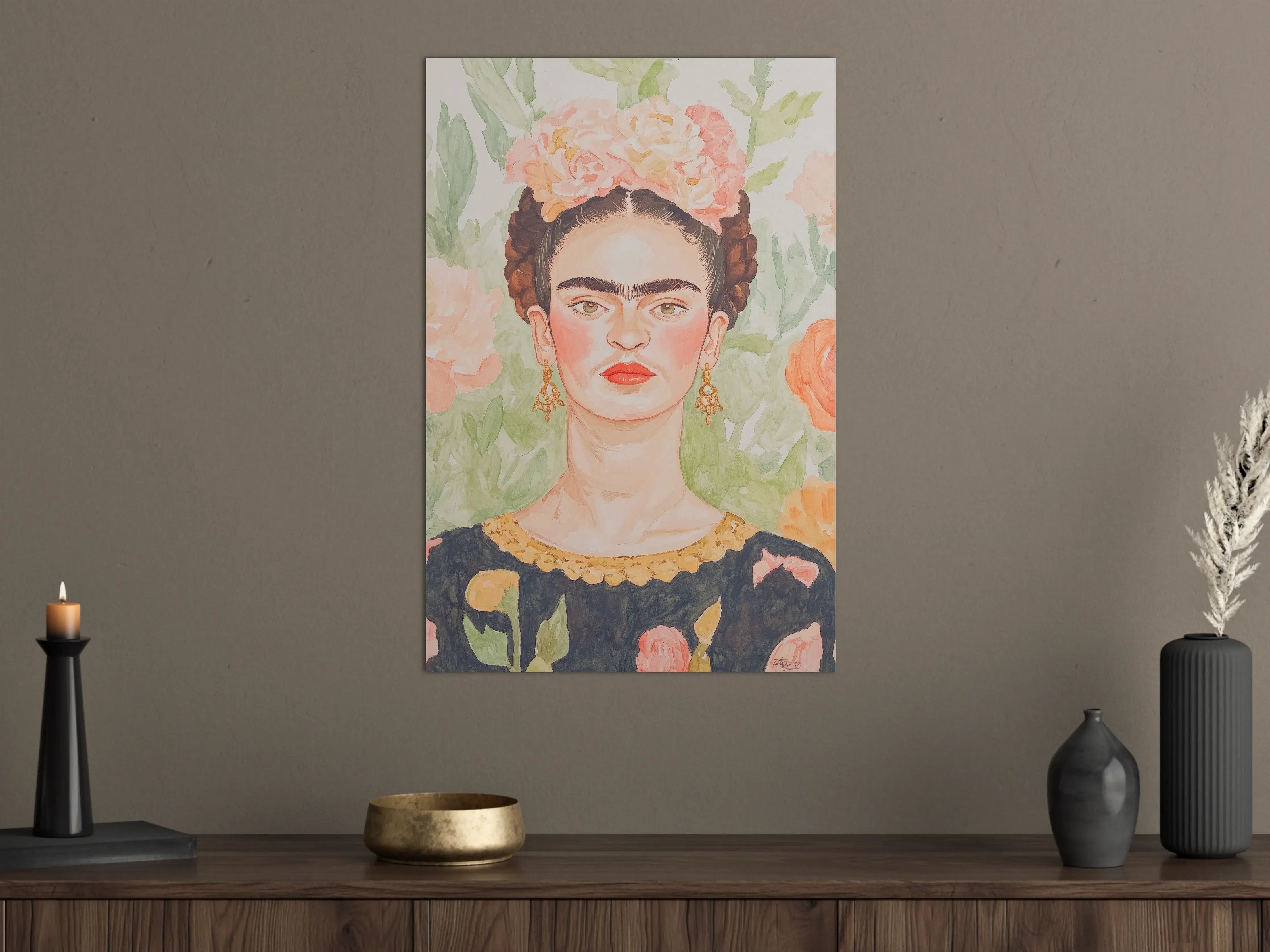 Große Wandbilder - Frida Kahlo: Graue Inspirationen