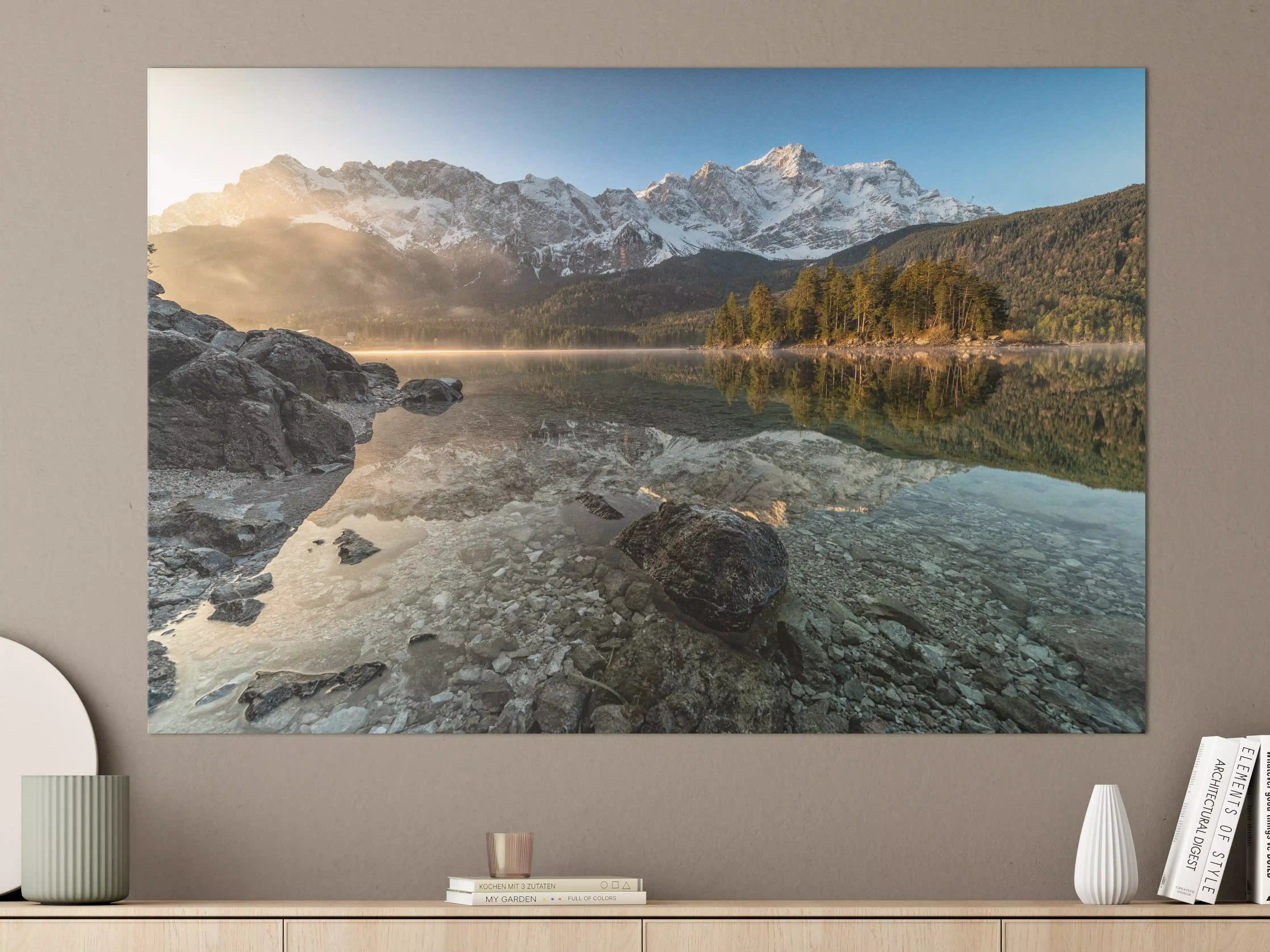 Große Wandbilder - Friedliche Aussicht auf den Eibsee - Bayern