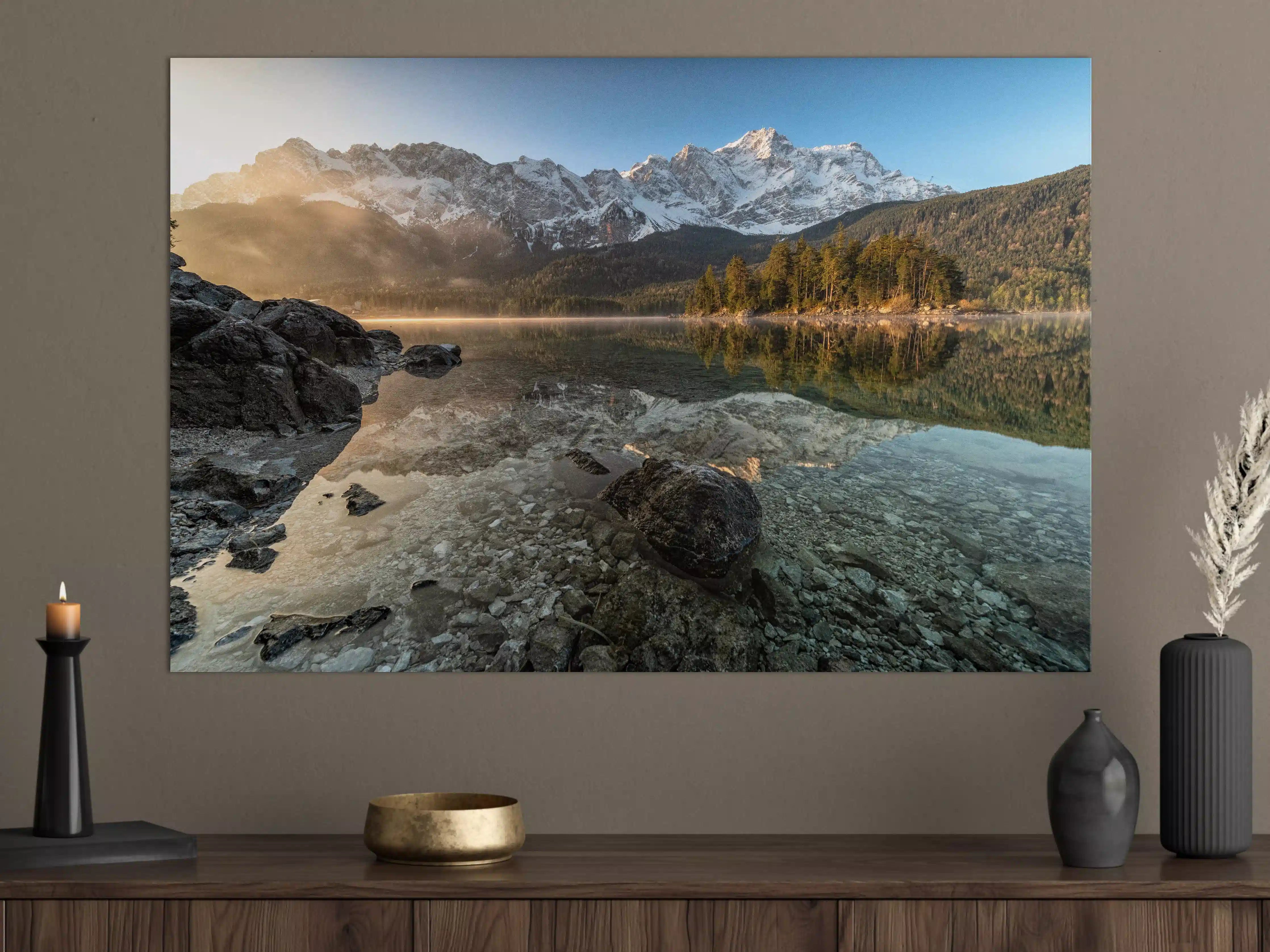 Große Wandbilder - Friedliche Aussicht auf den Eibsee - Bayern