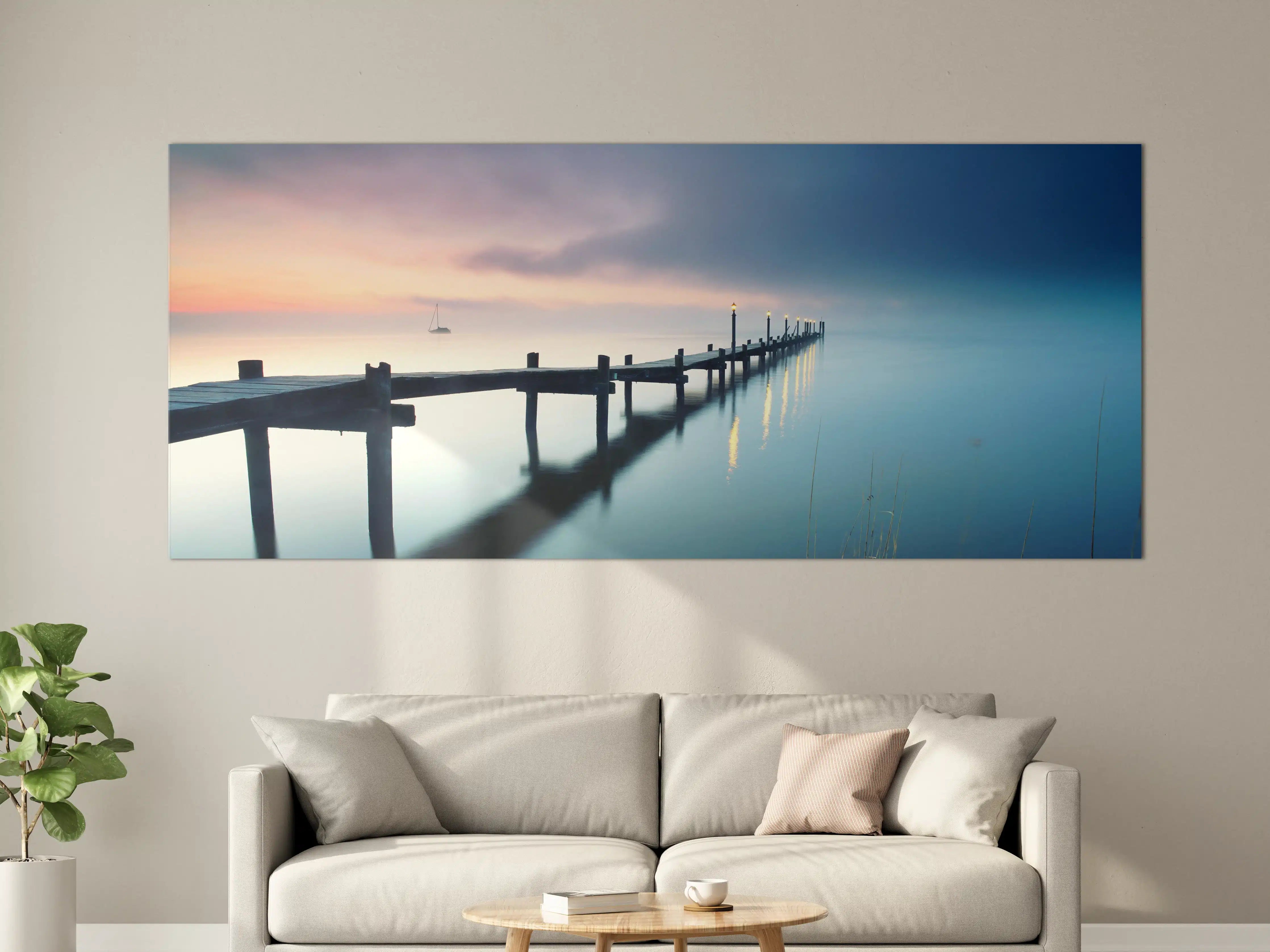 Große Wandbilder - Friedlicher Meer Steg am Morgen