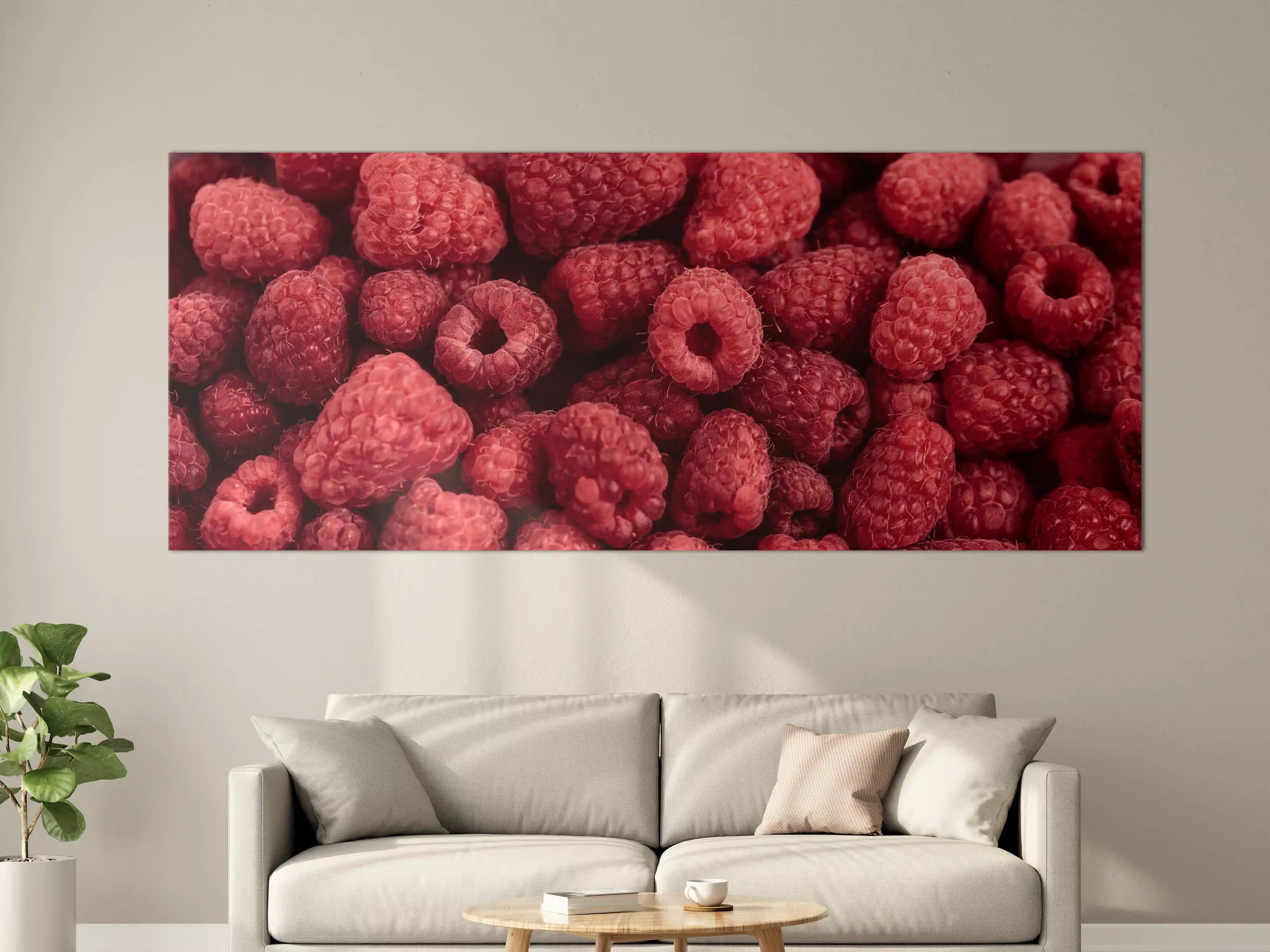 Große Wandbilder - Frische Himbeer-Textur Rot