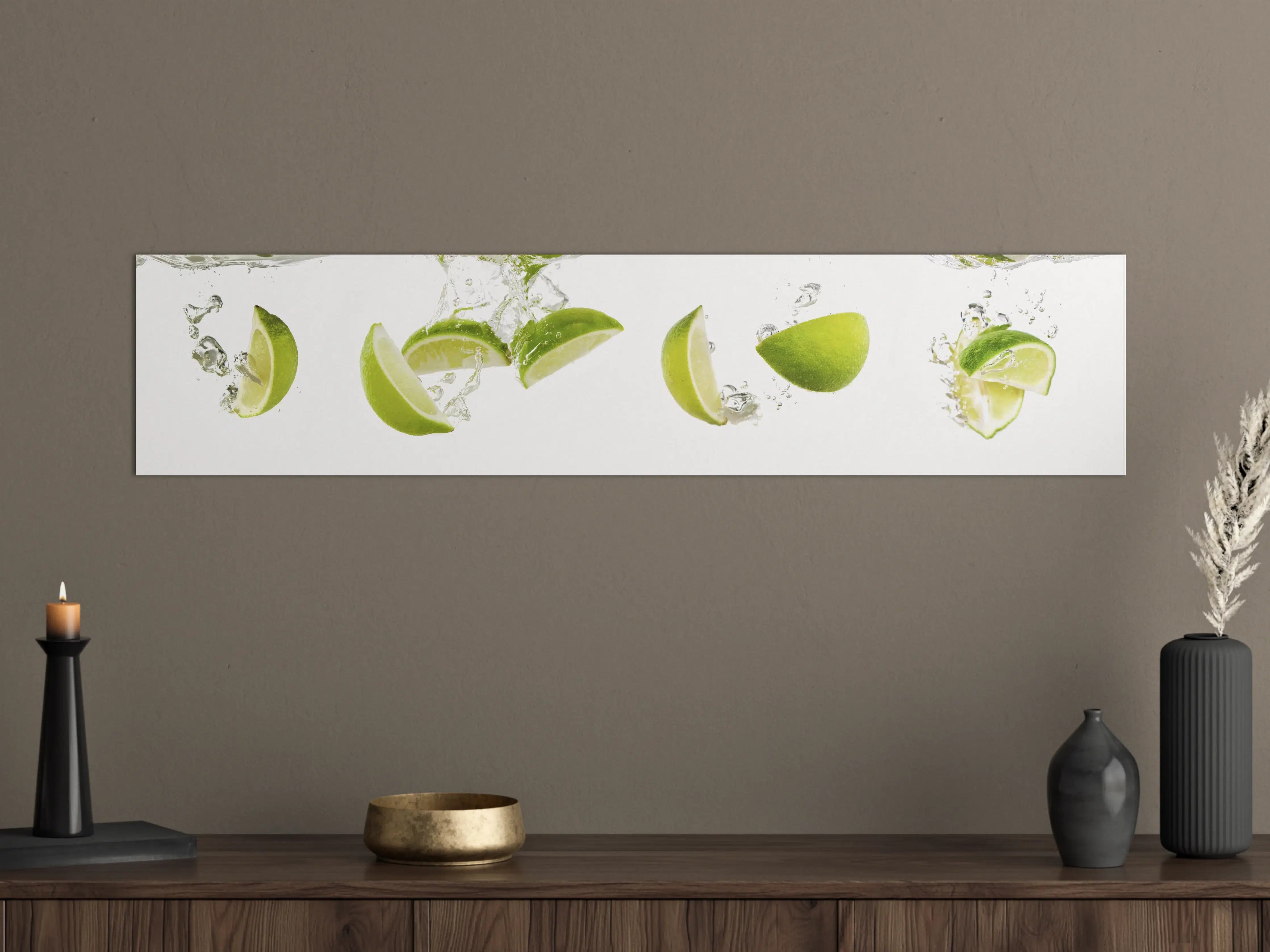 Große Wandbilder - Frische Limette in Wasser