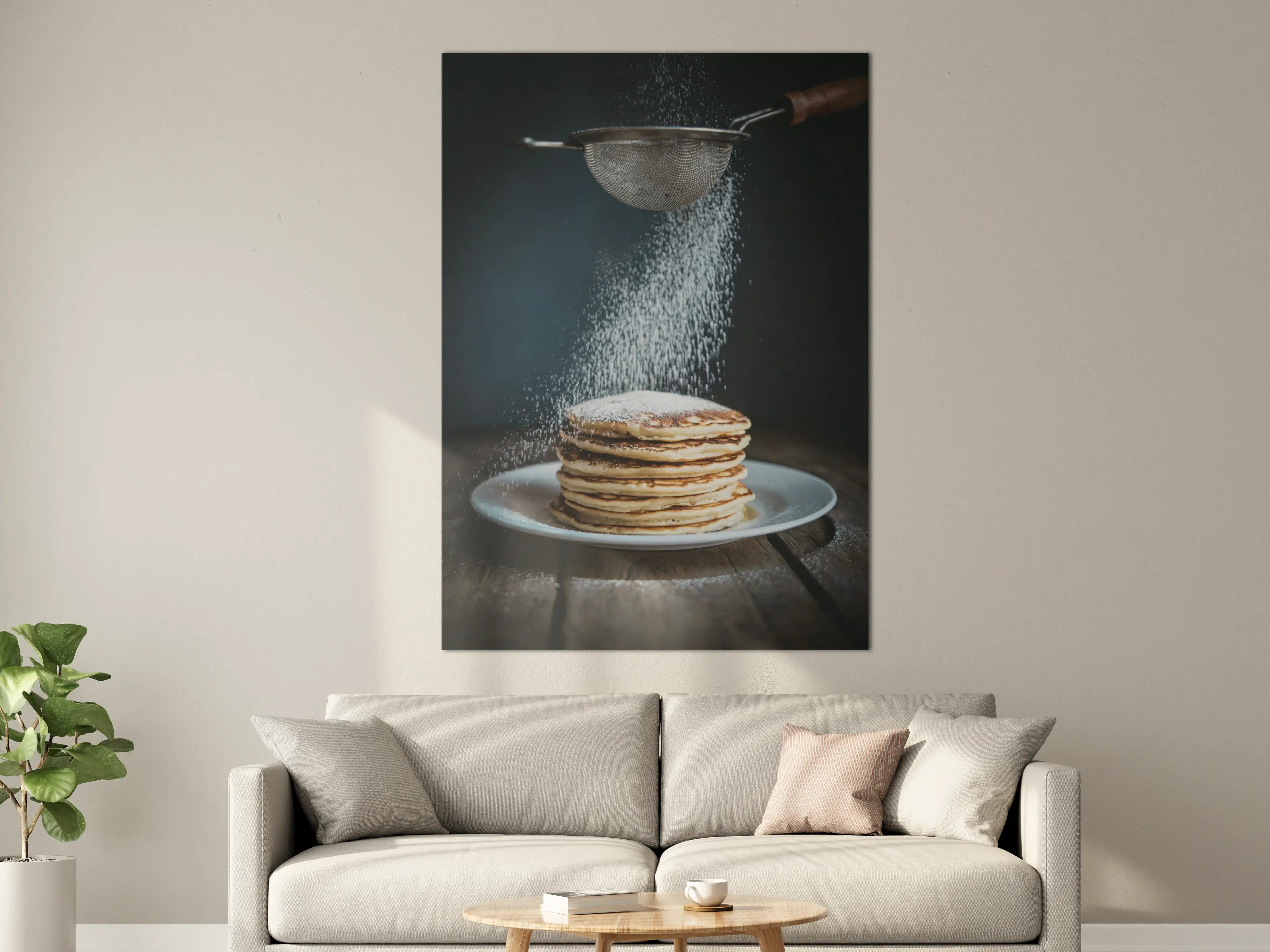 Große Wandbilder - Frische Pfannkuchen mit Puderzucker