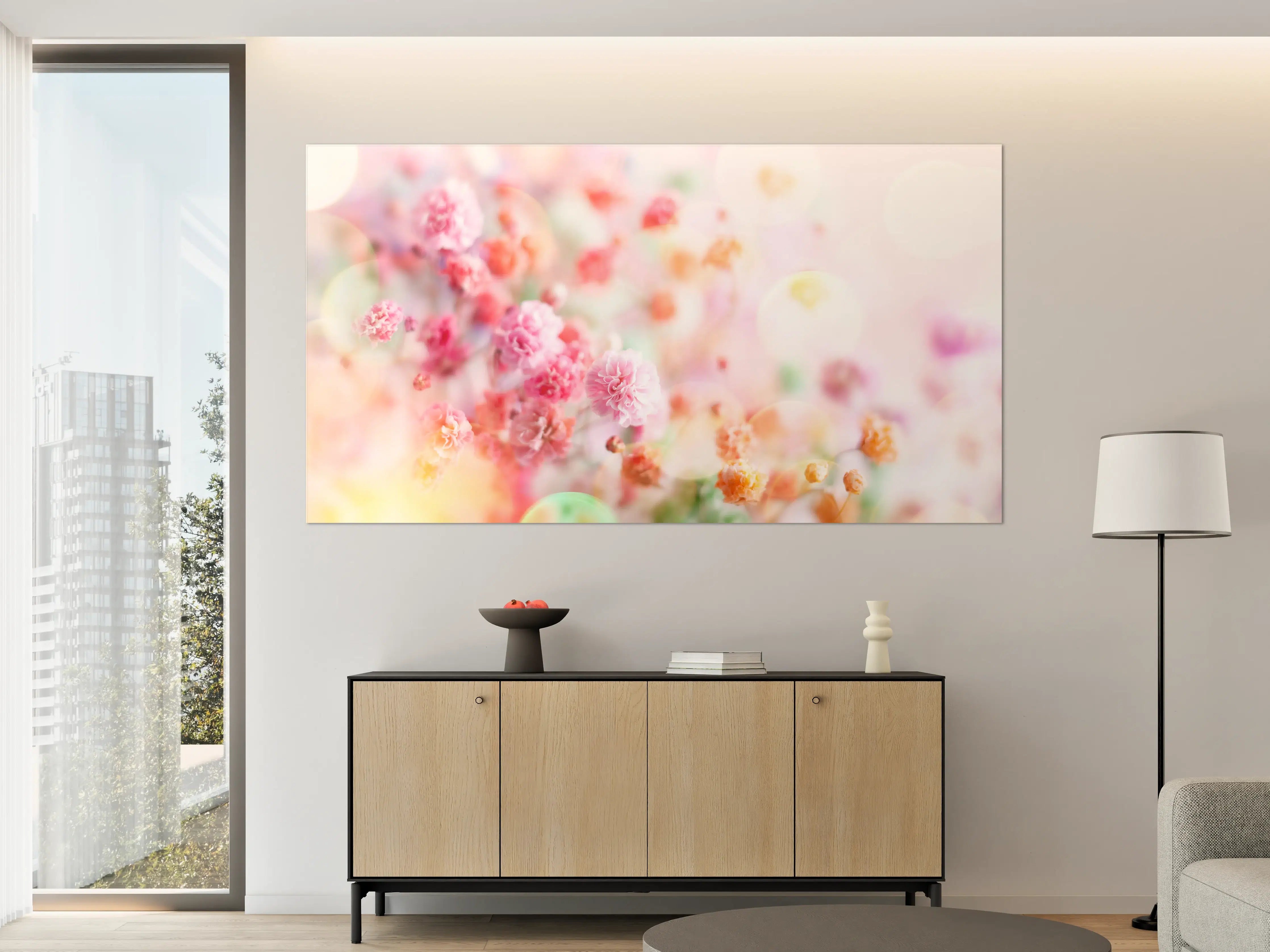 Große Wandbilder - Frische rosa Frühlingsblumen