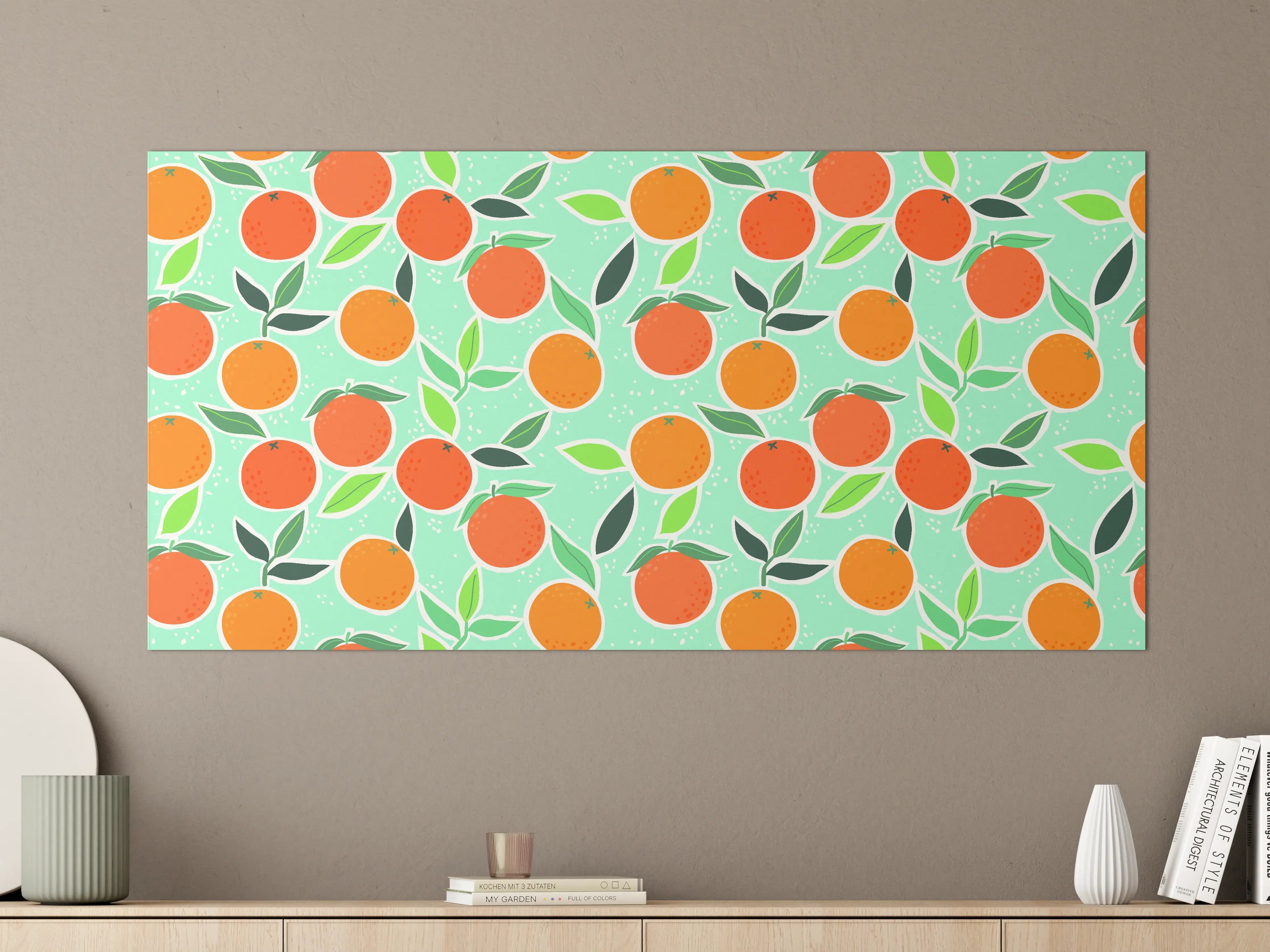 Große Wandbilder - Frischer Orangenbaum mit saftigen Früchten