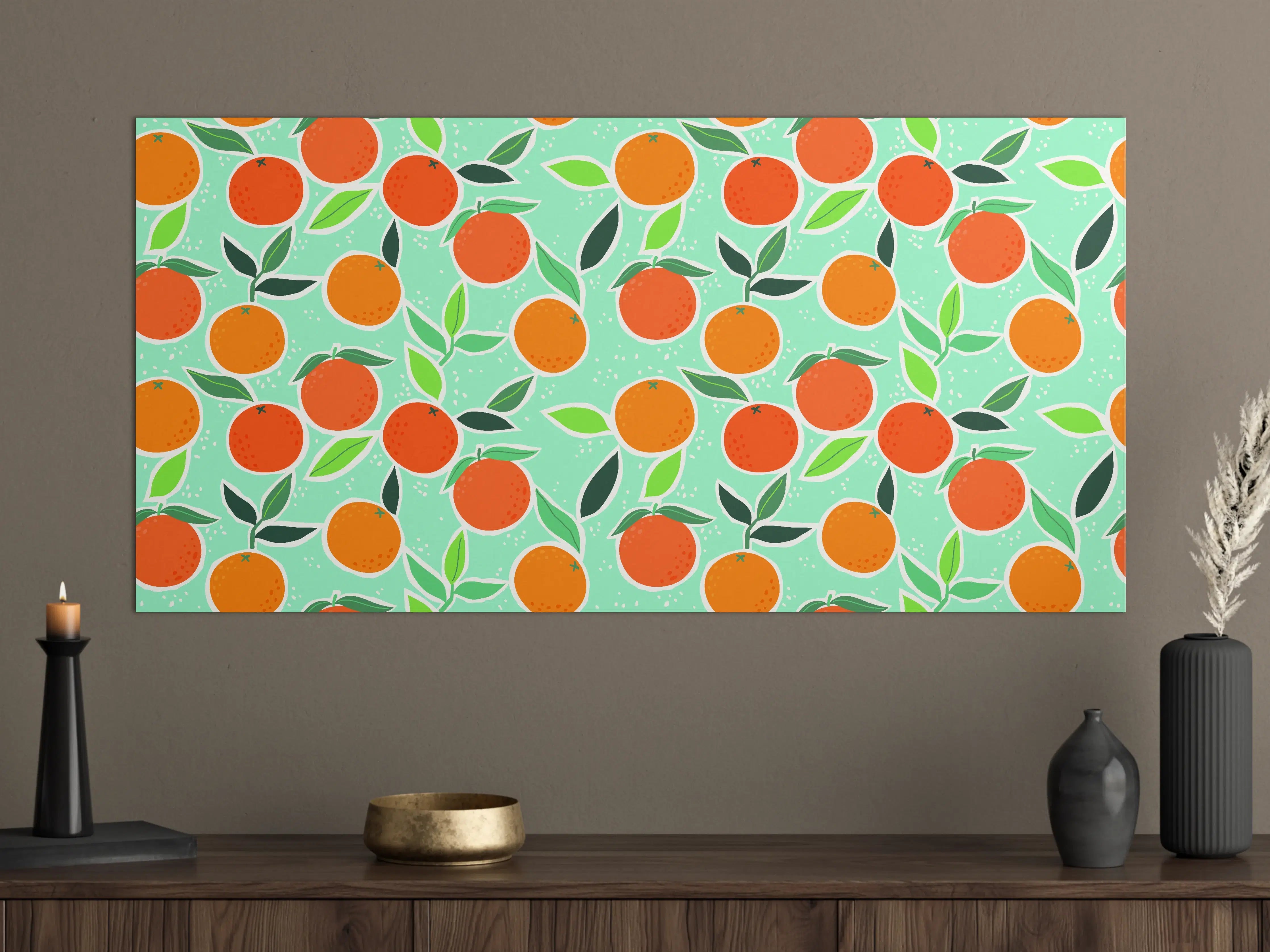 Große Wandbilder - Frischer Orangenbaum mit saftigen Früchten