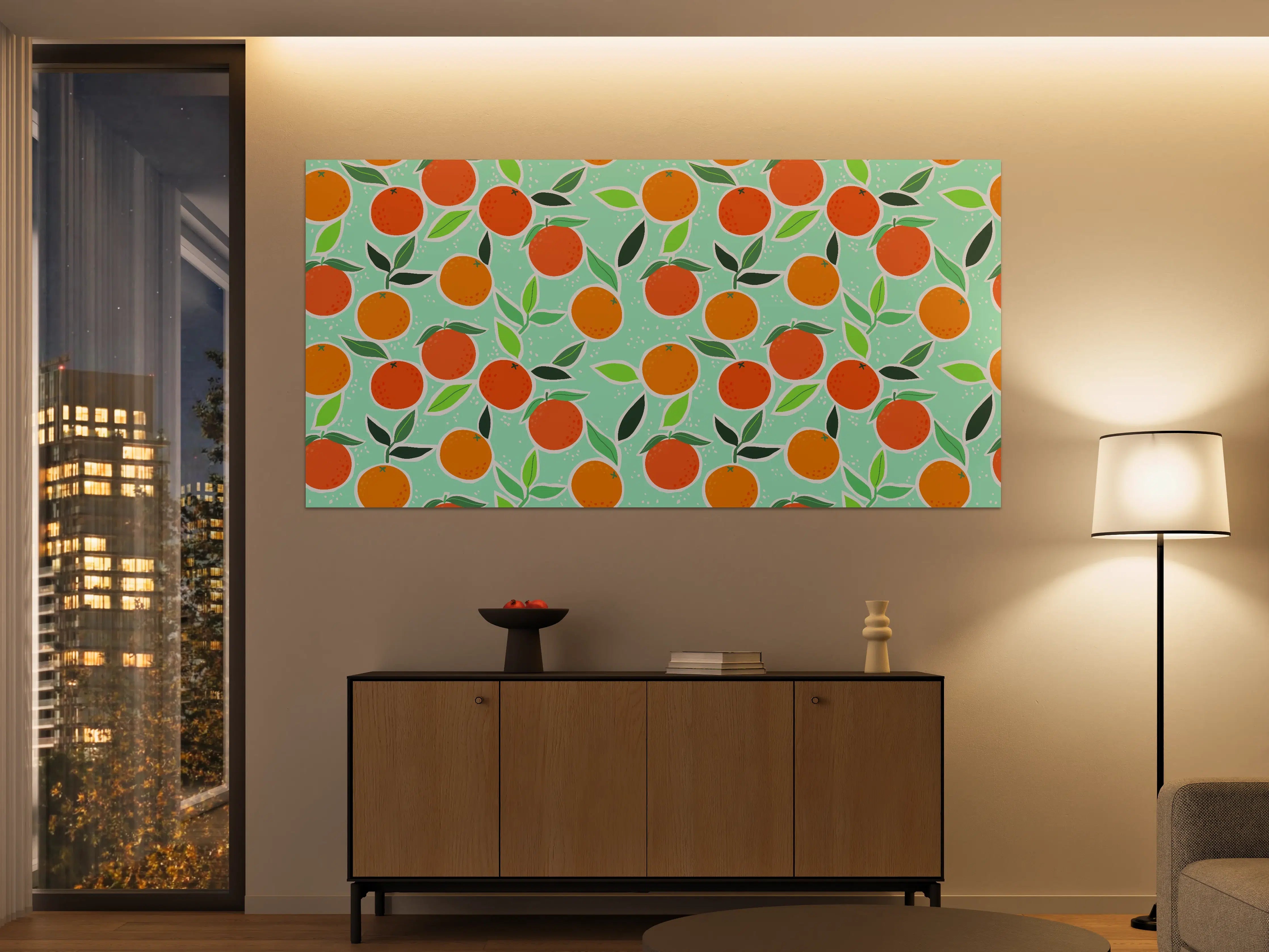 Große Wandbilder - Frischer Orangenbaum mit saftigen Früchten