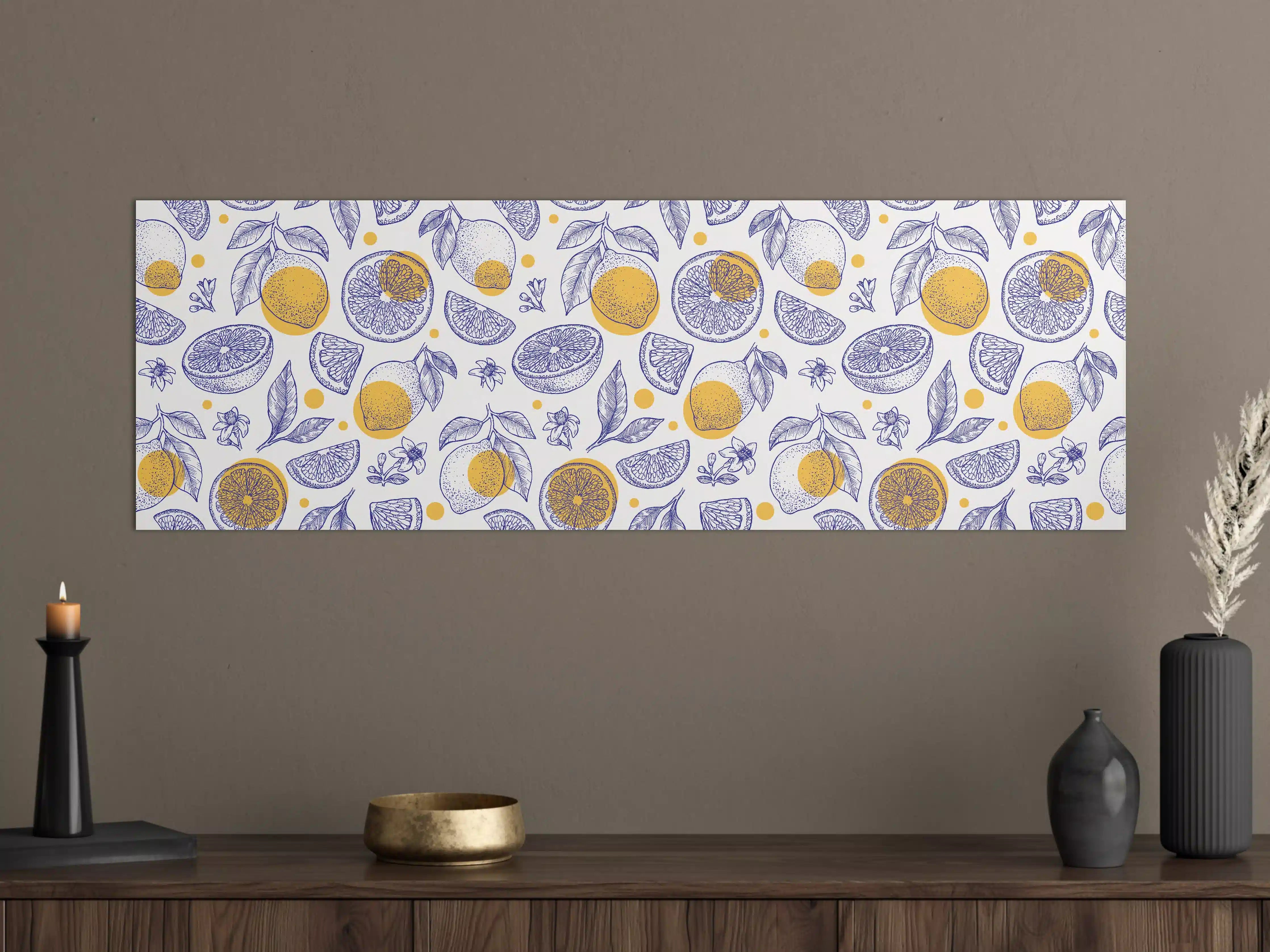 Große Wandbilder - Frisches Zitronen-Design in Gelb und Weiß