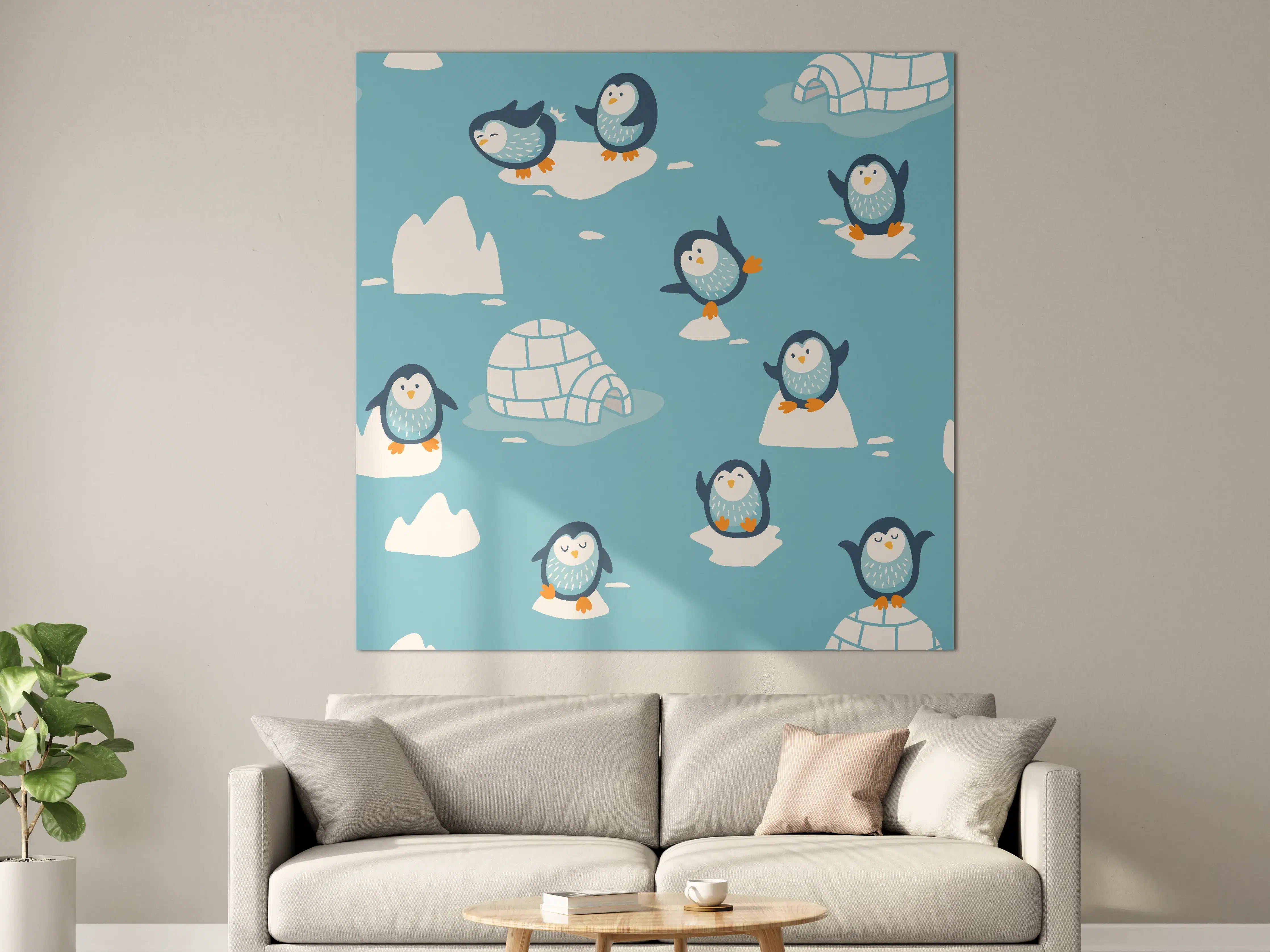 Große Wandbilder - Fröhliche Pinguin-Musterung