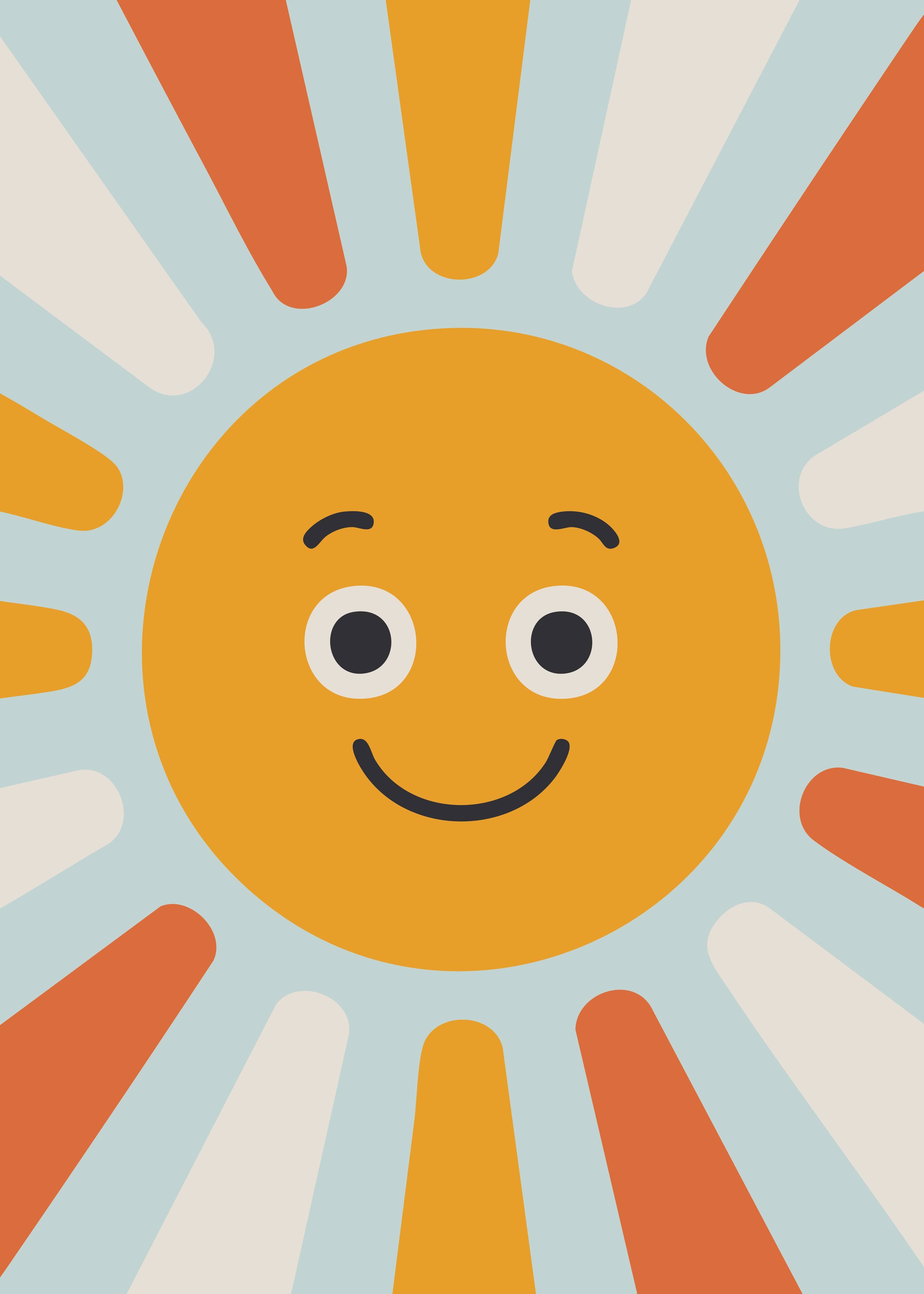 Große Wandbilder-Fröhliche Sonnenmotiv Wandbild