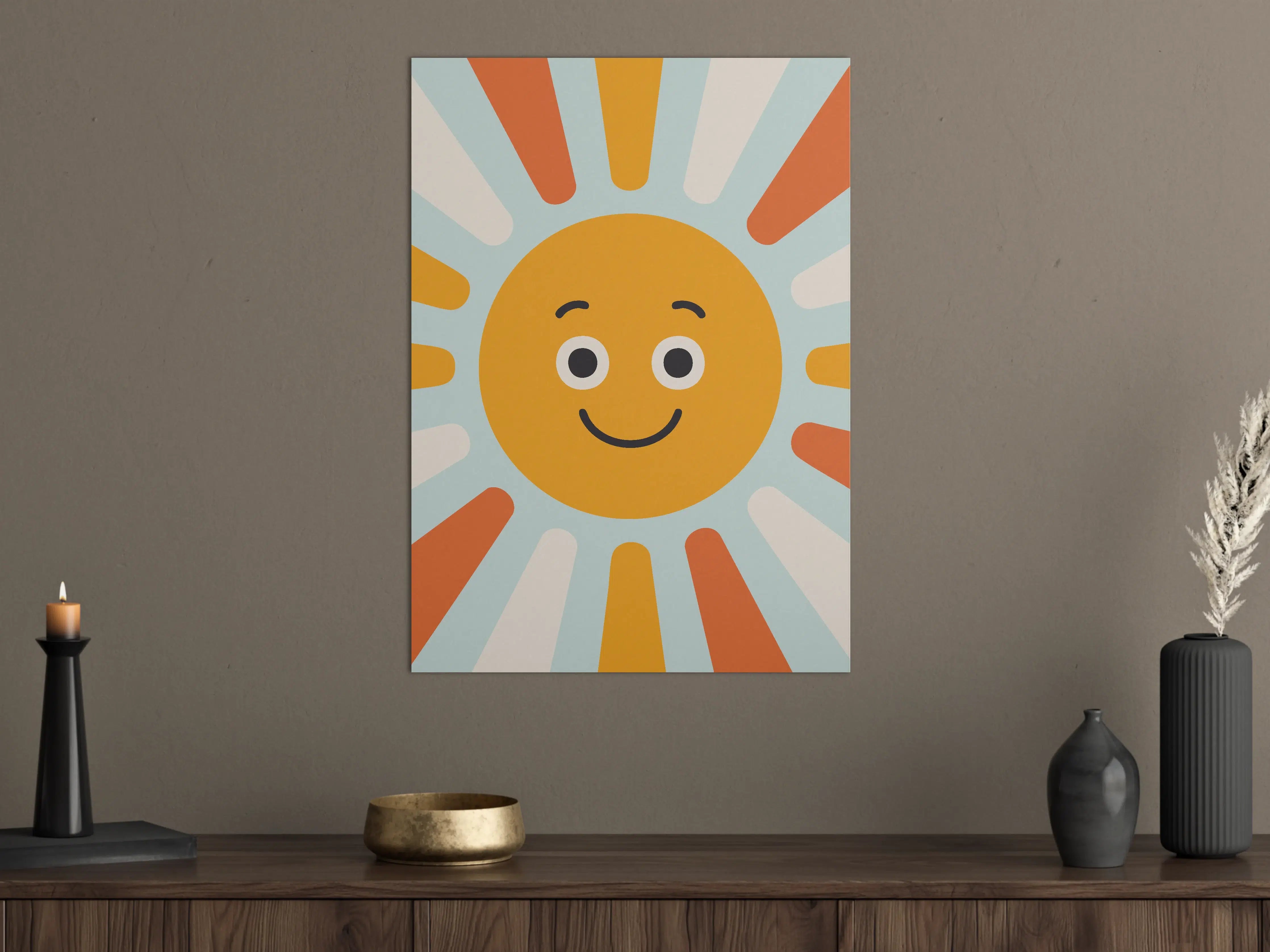 Große Wandbilder - Fröhliche Sonnenmotiv Wandbild