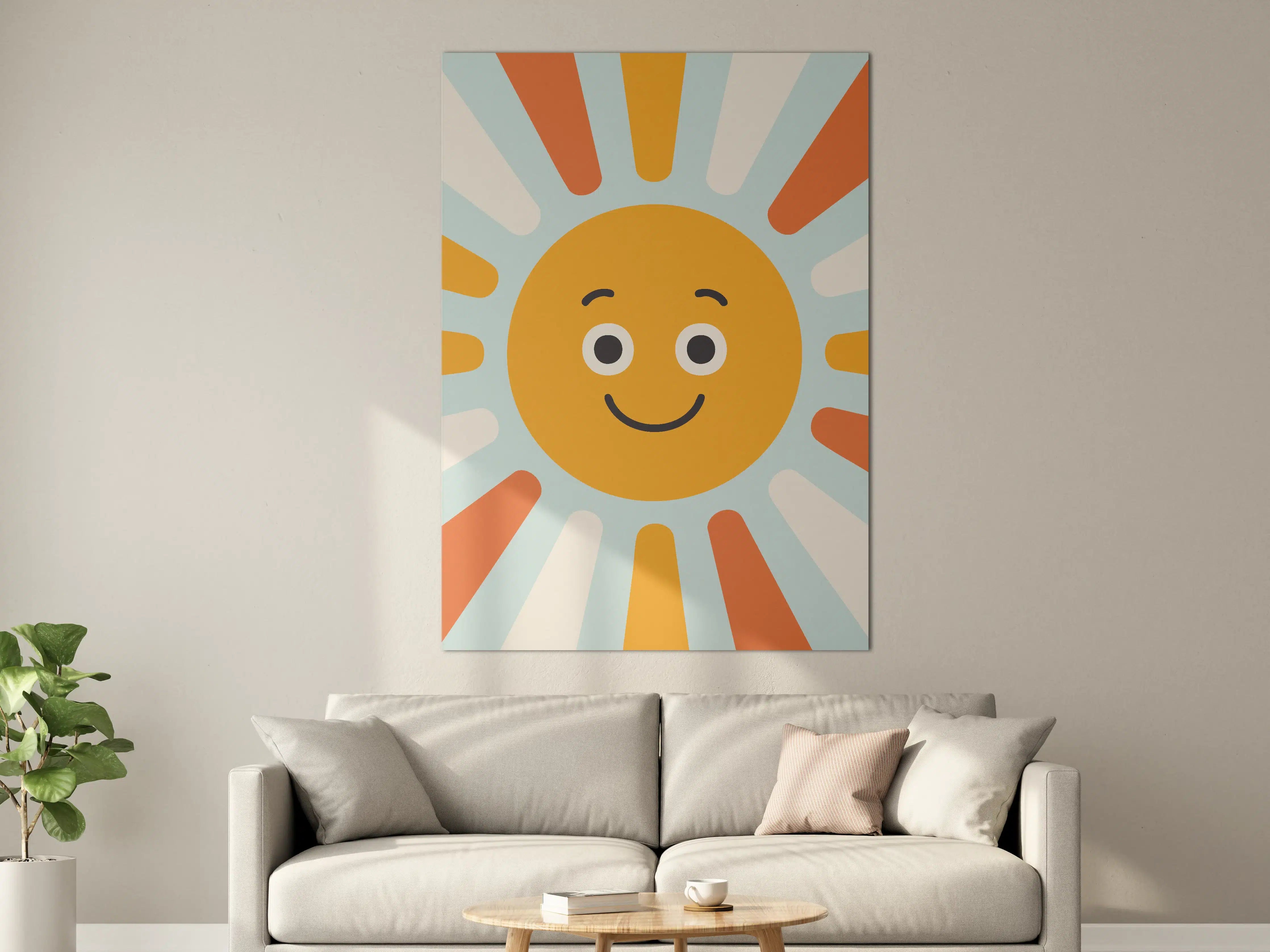 Große Wandbilder - Fröhliche Sonnenmotiv Wandbild