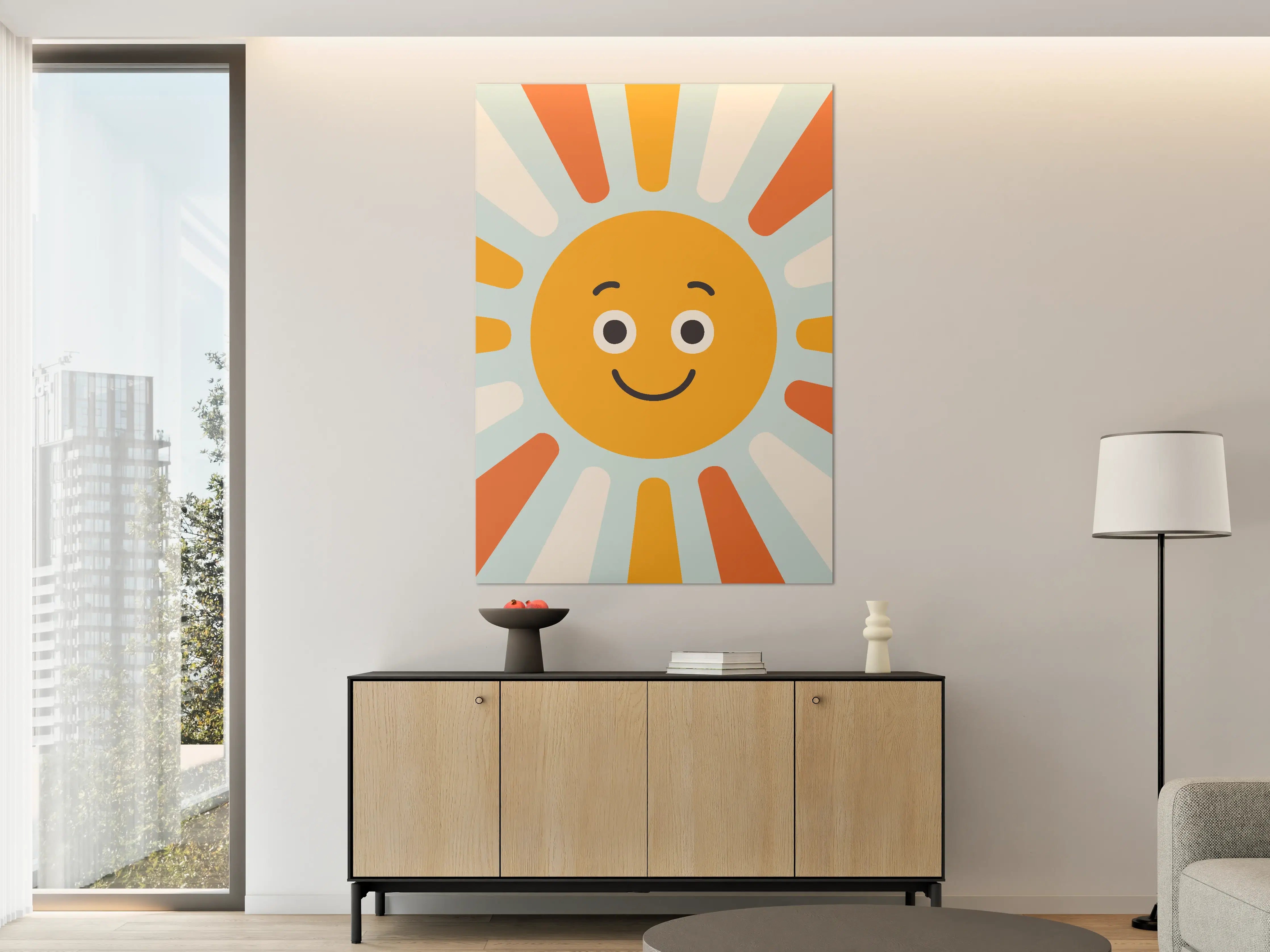 Große Wandbilder - Fröhliche Sonnenmotiv Wandbild