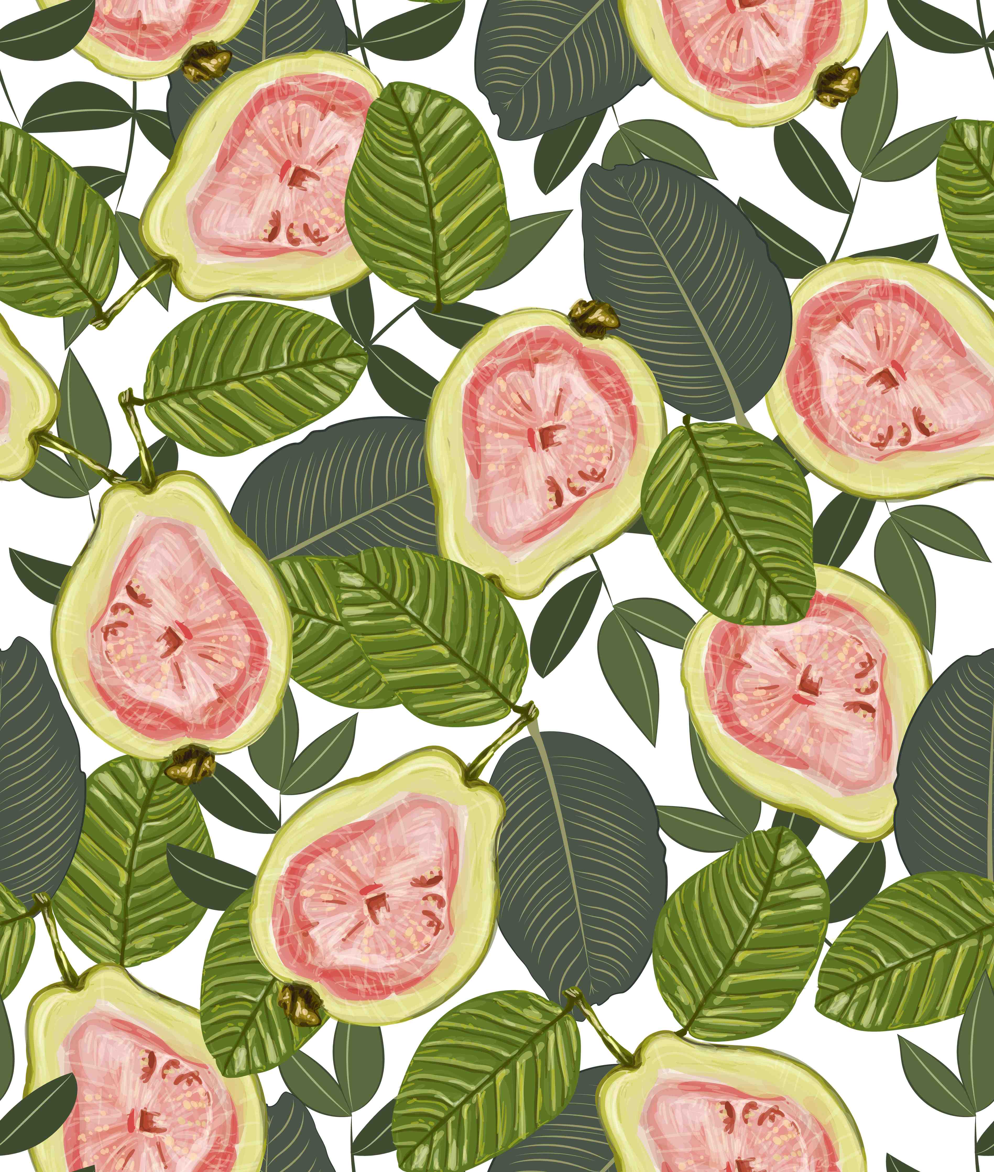 Große Wandbilder-Fruchtige Kombination: Wassermelone und Papaya in natürlichem Design