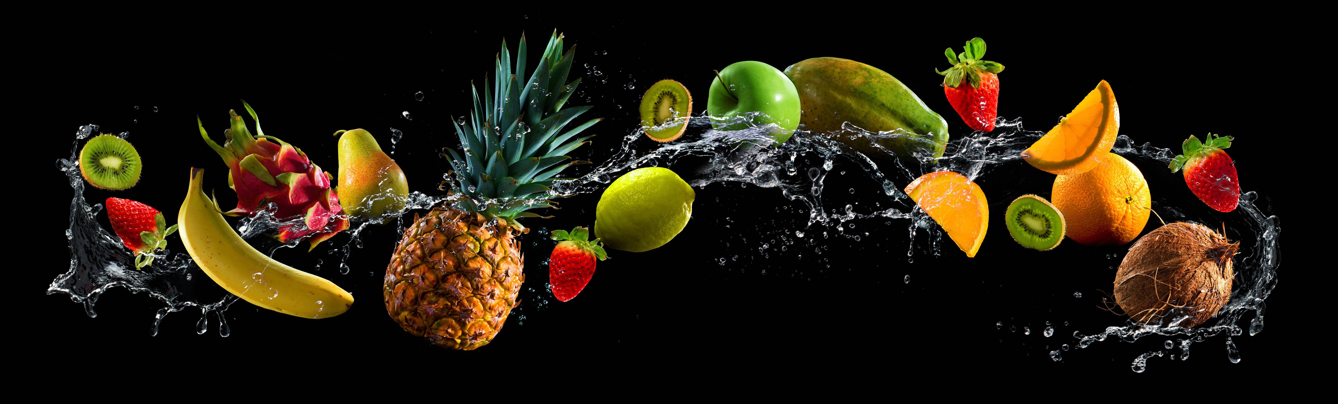 Große Wandbilder-Früchte mit Wasserspritzern