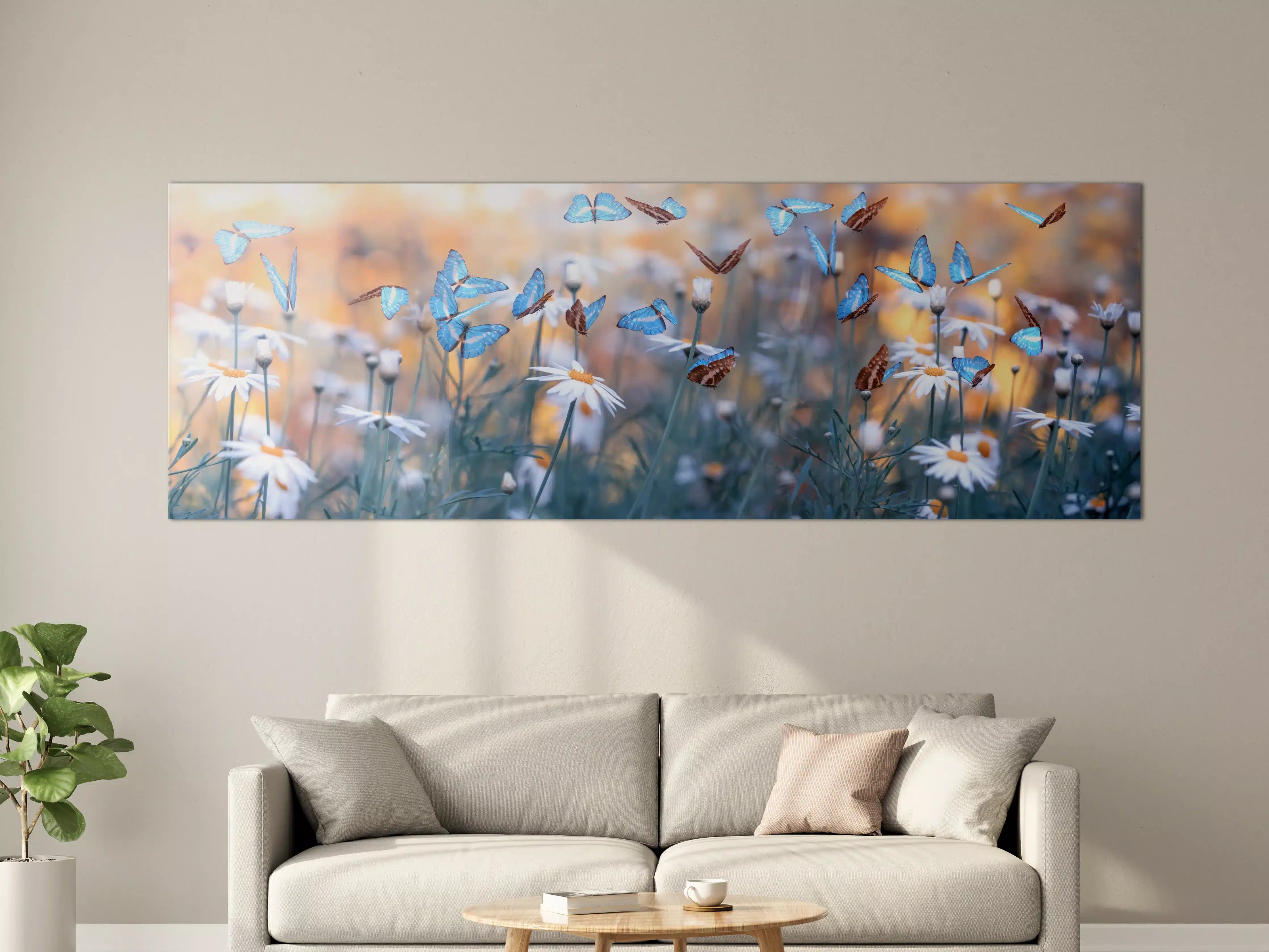 Große Wandbilder - Frühling Naturlandschaft mit wilden Blumen
