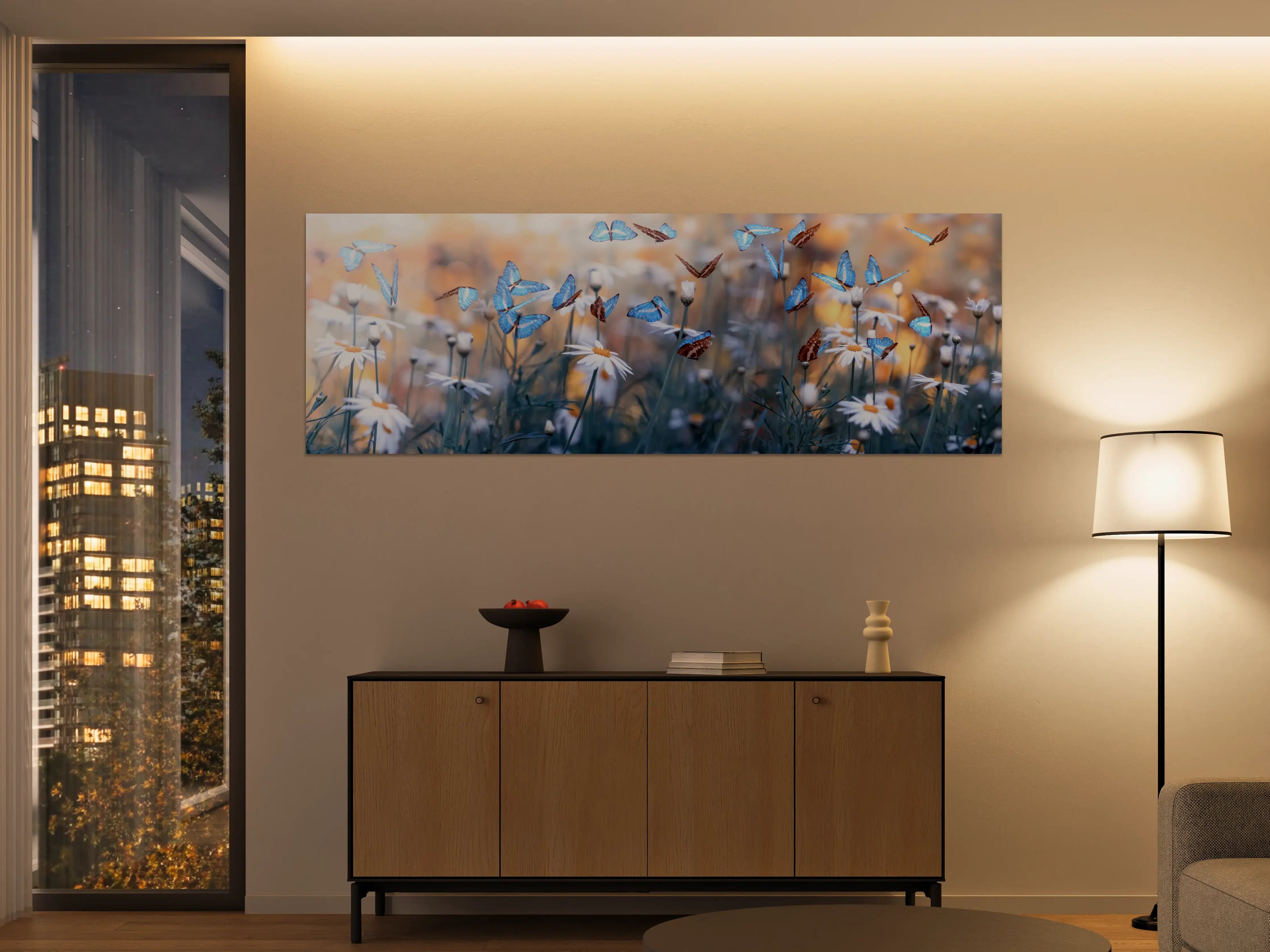 Große Wandbilder - Frühling Naturlandschaft mit wilden Blumen