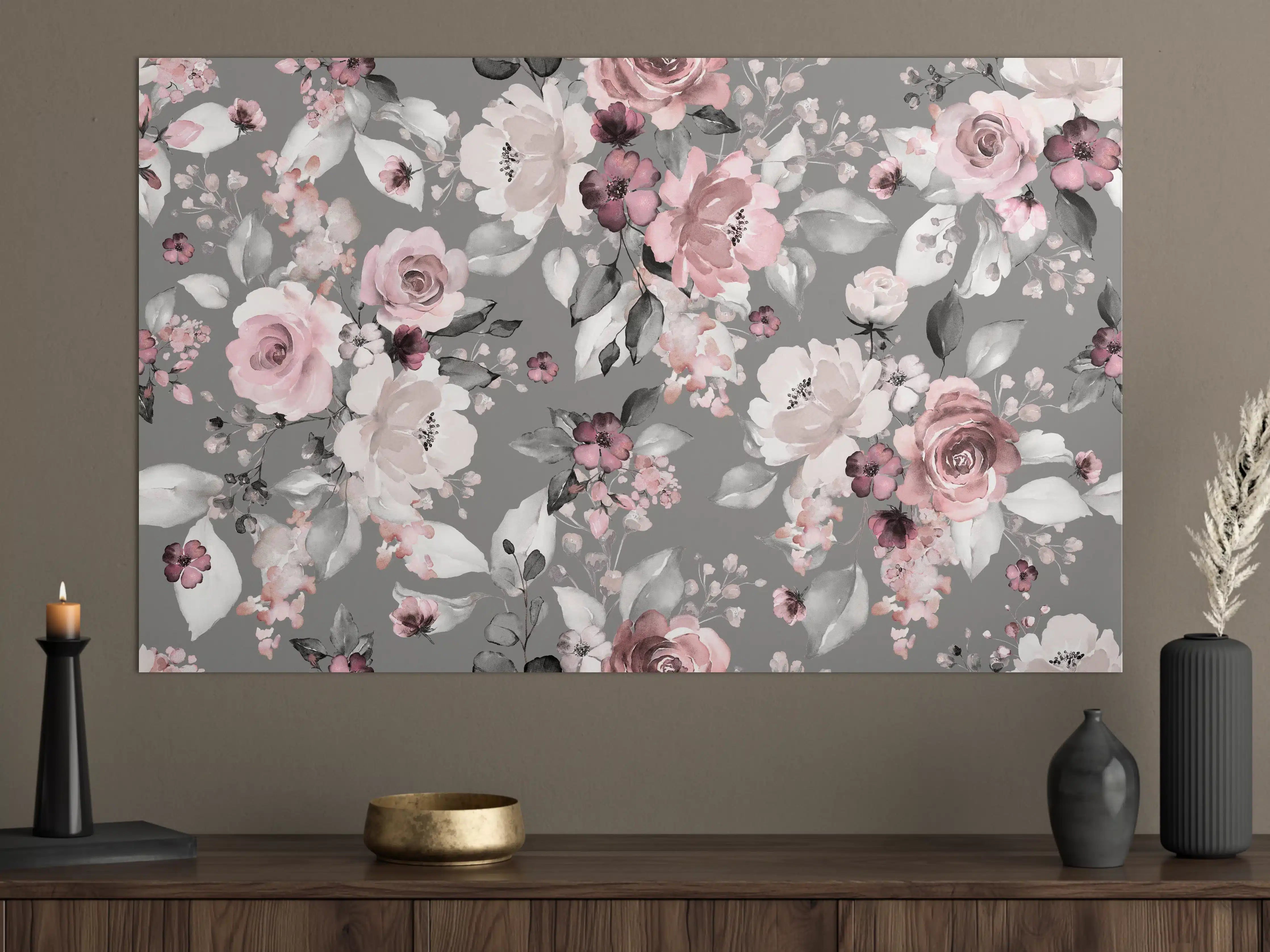 Große Wandbilder - Frühlingsblumen im Tapeten-Stil