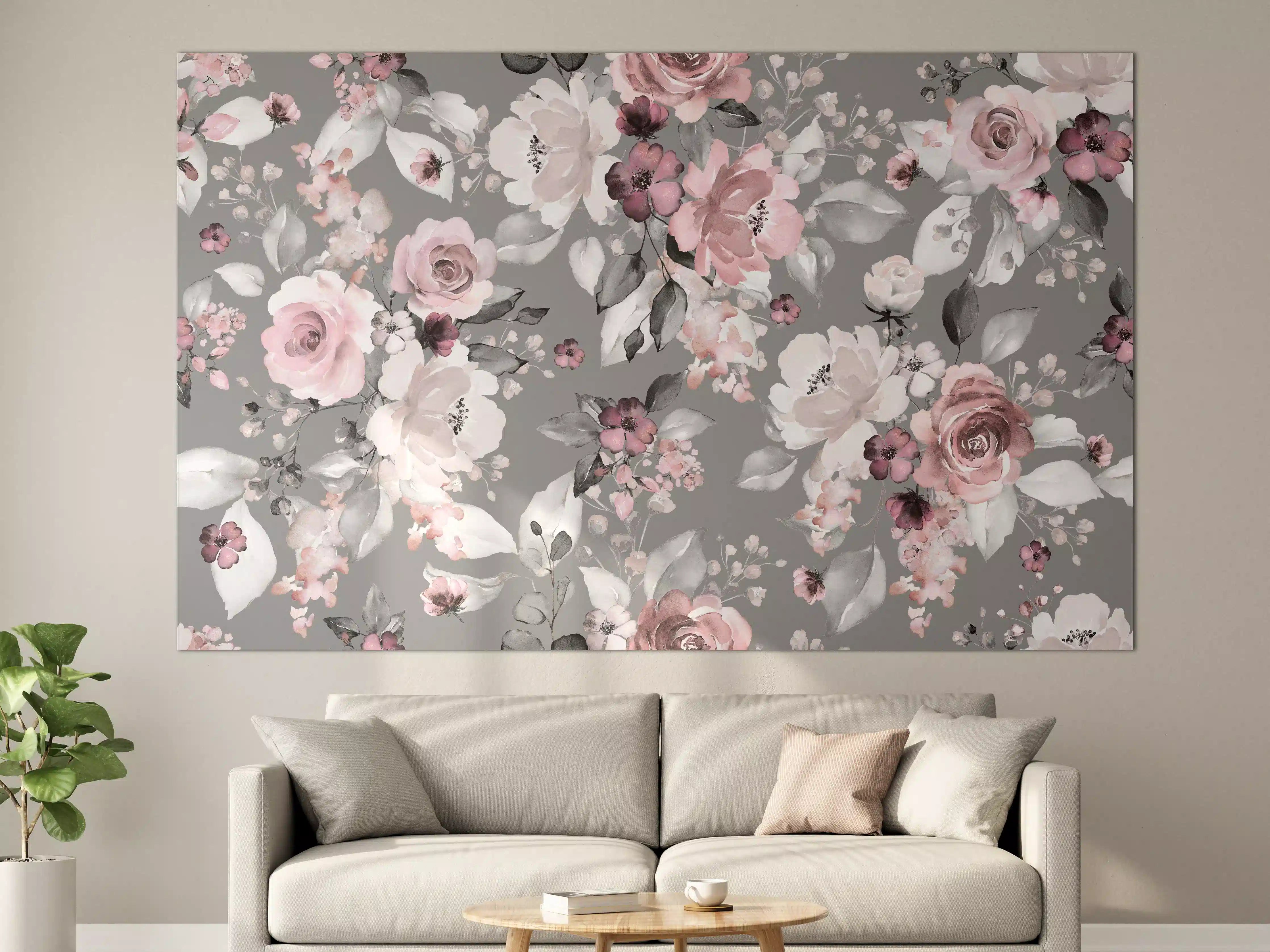 Große Wandbilder - Frühlingsblumen im Tapeten-Stil